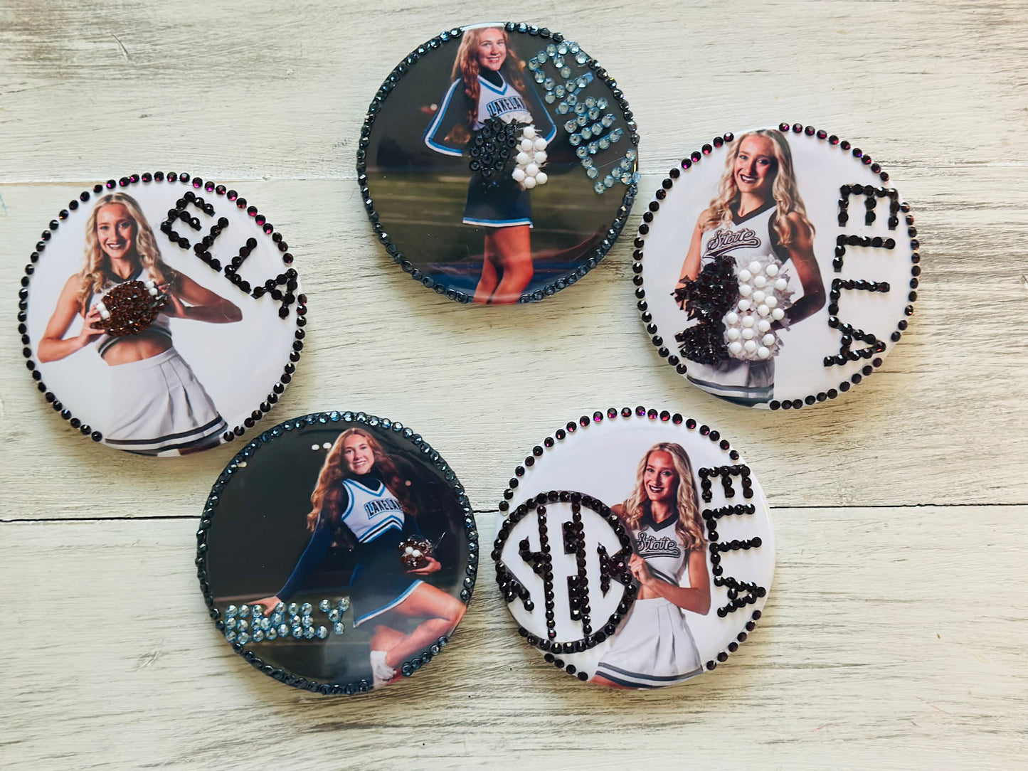 Rhinestone Game-day photo button