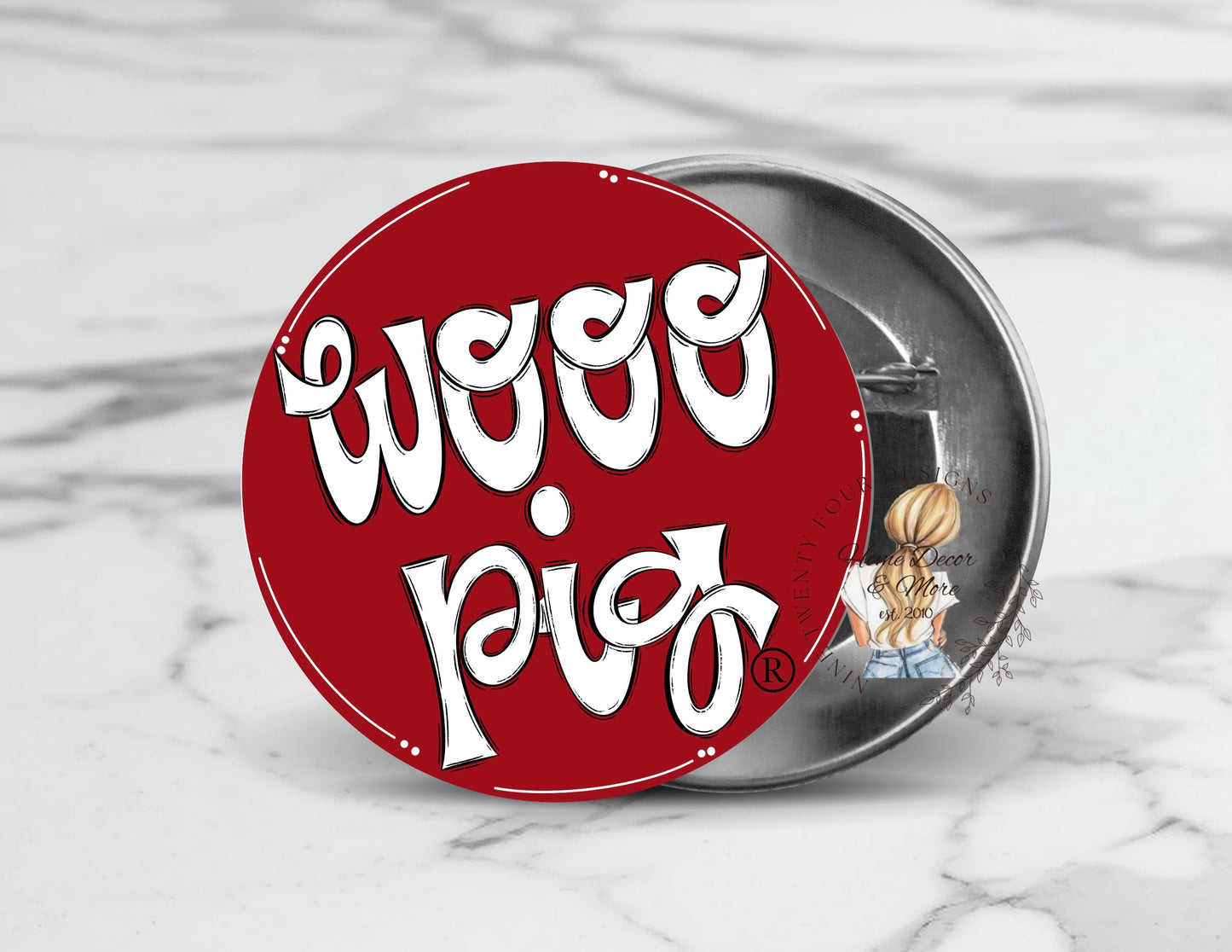 Wooo Pig Arkansas Game day button