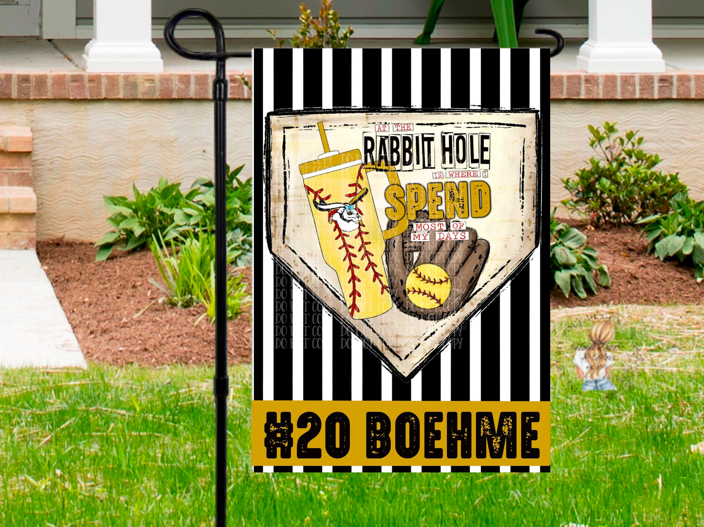 Softball Garden Flag