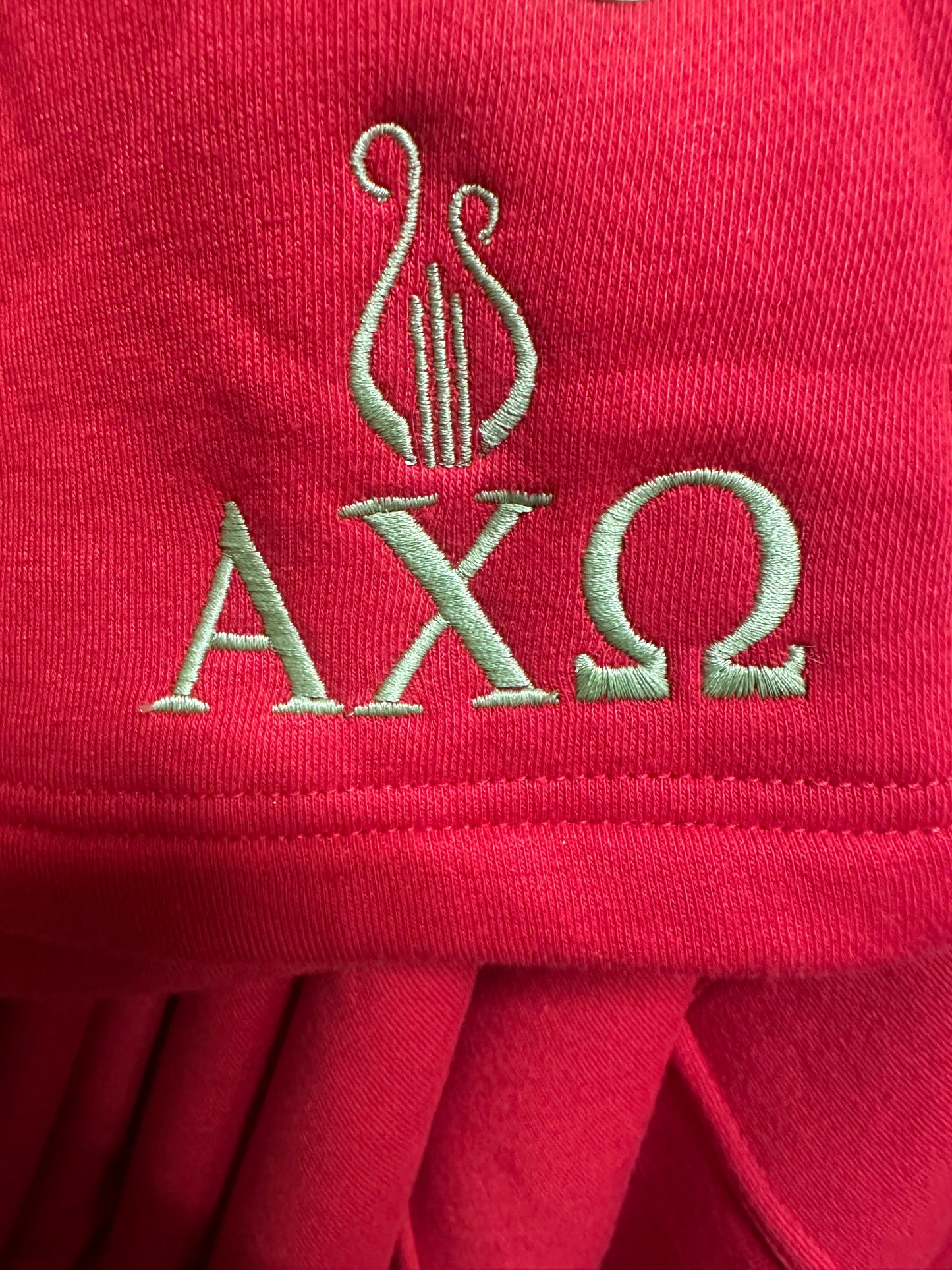 Alpha Chi Omega Embroidered Mockneck | Greek Licensed | Fleece Sweatshirt