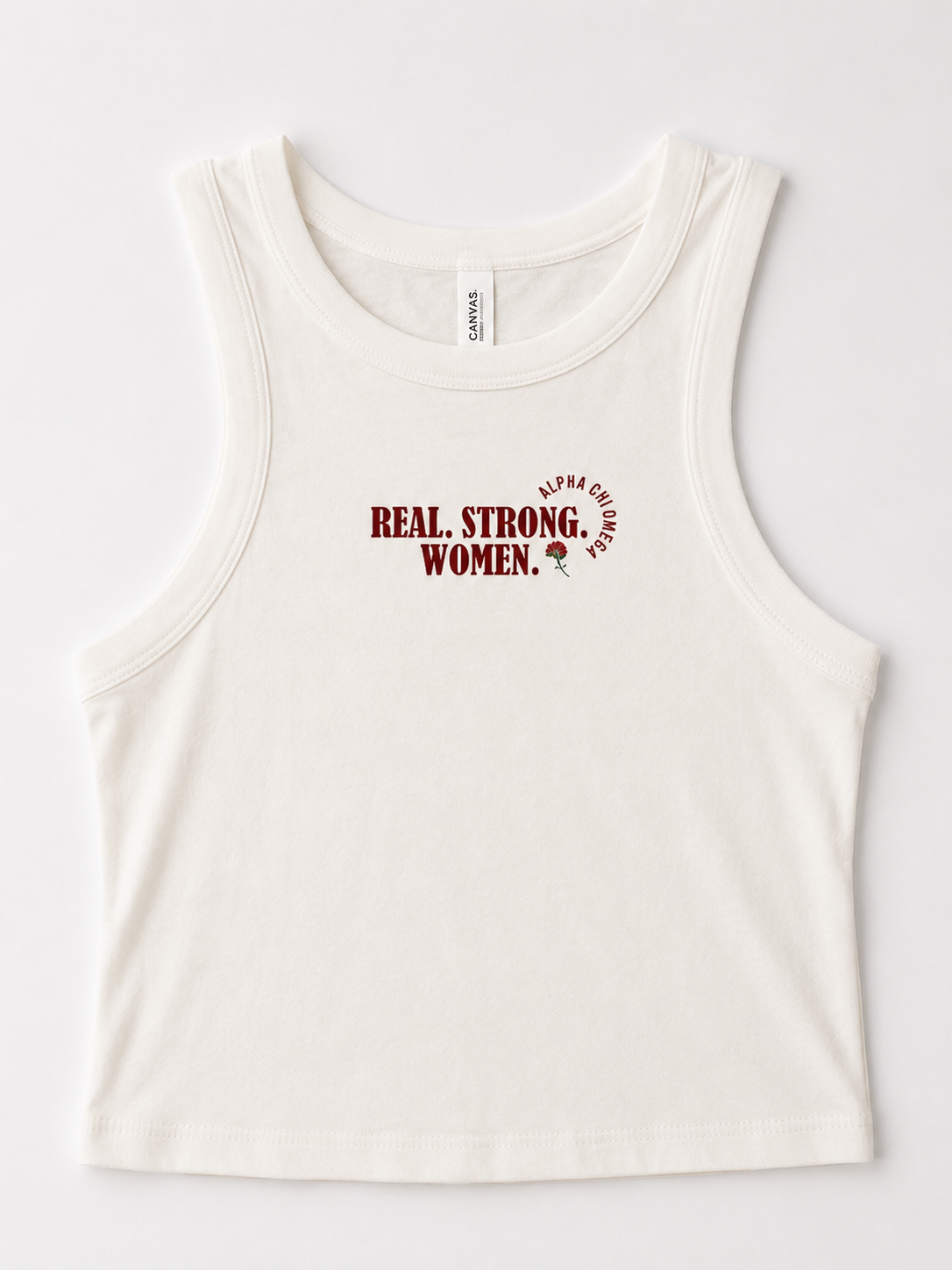 Alpha Chi Omega Real Strong Women Tank Top | Licensed AXΩ Sorority Crop Tank