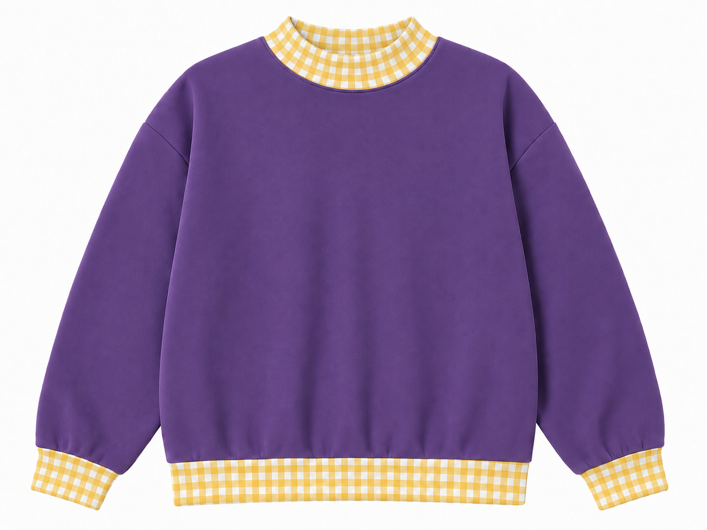 Pre-order Lavender/yellow or Purple/yellow gingham Mockneck