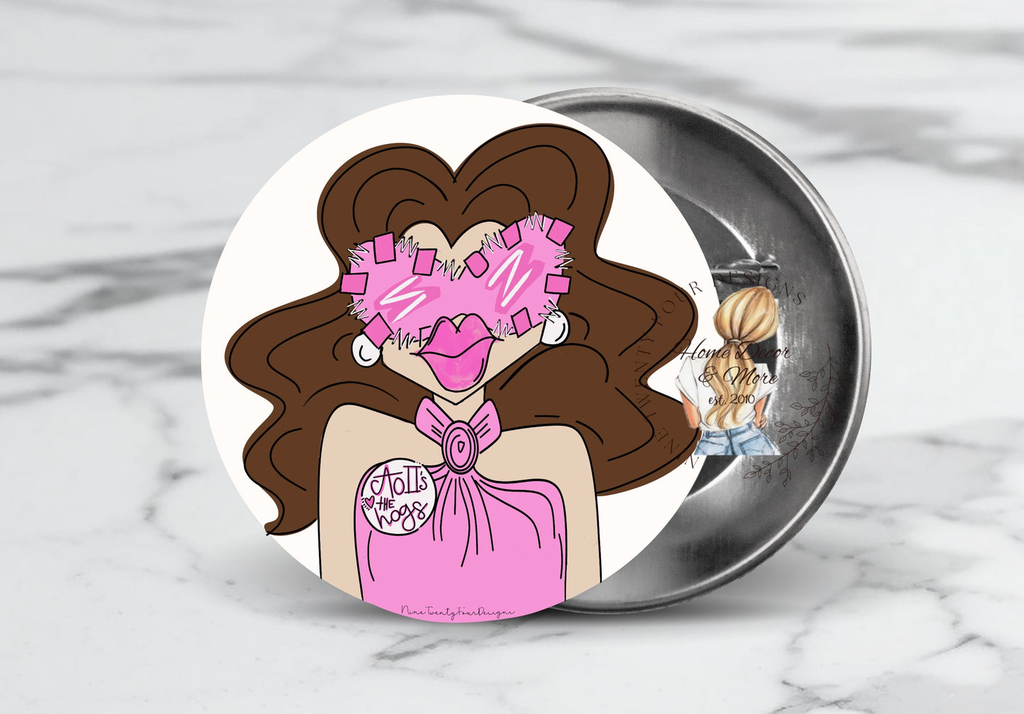 Preppy girl Game day button