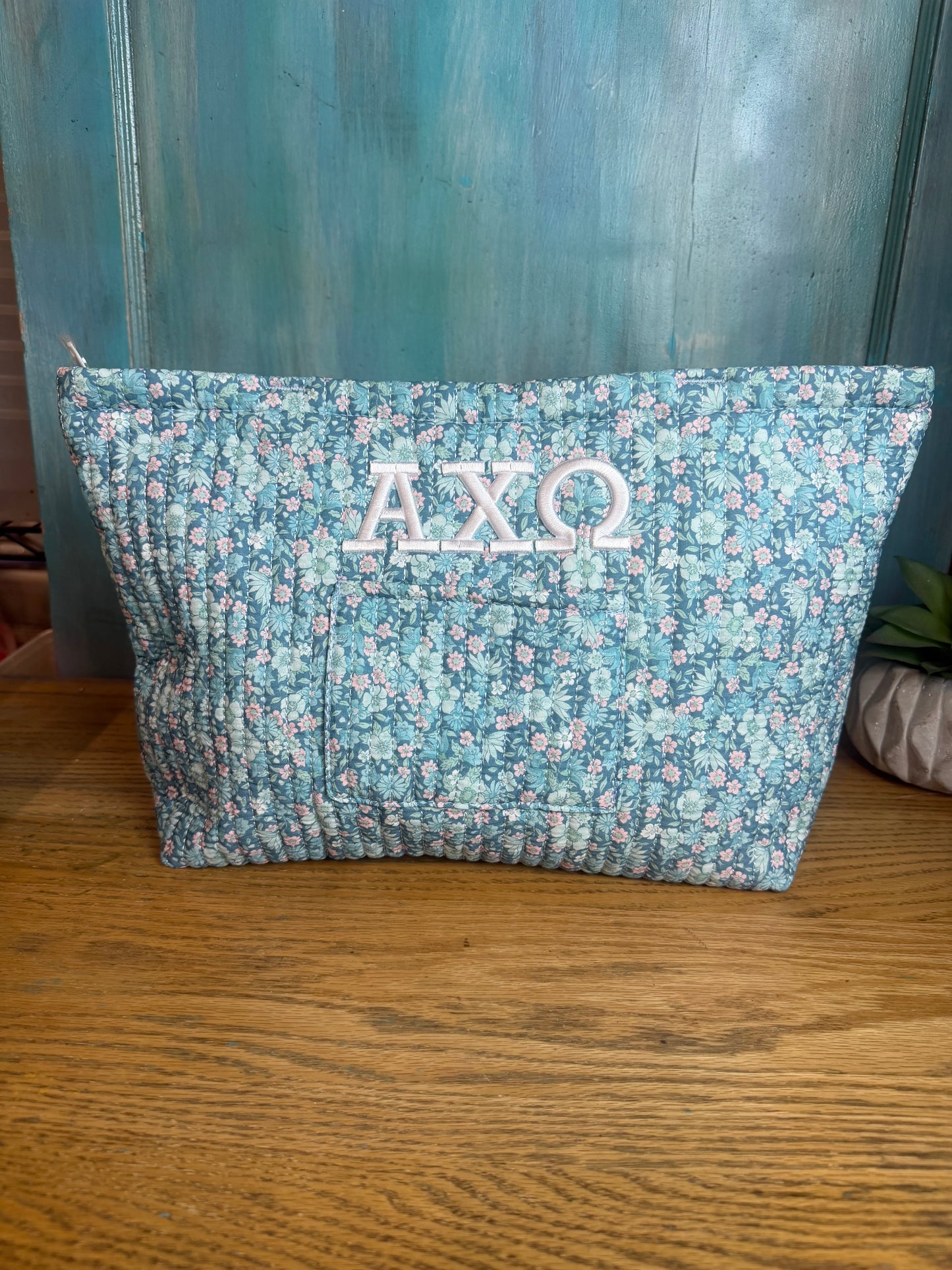 ALPHA CHI OMEGA FLORAL TOTE