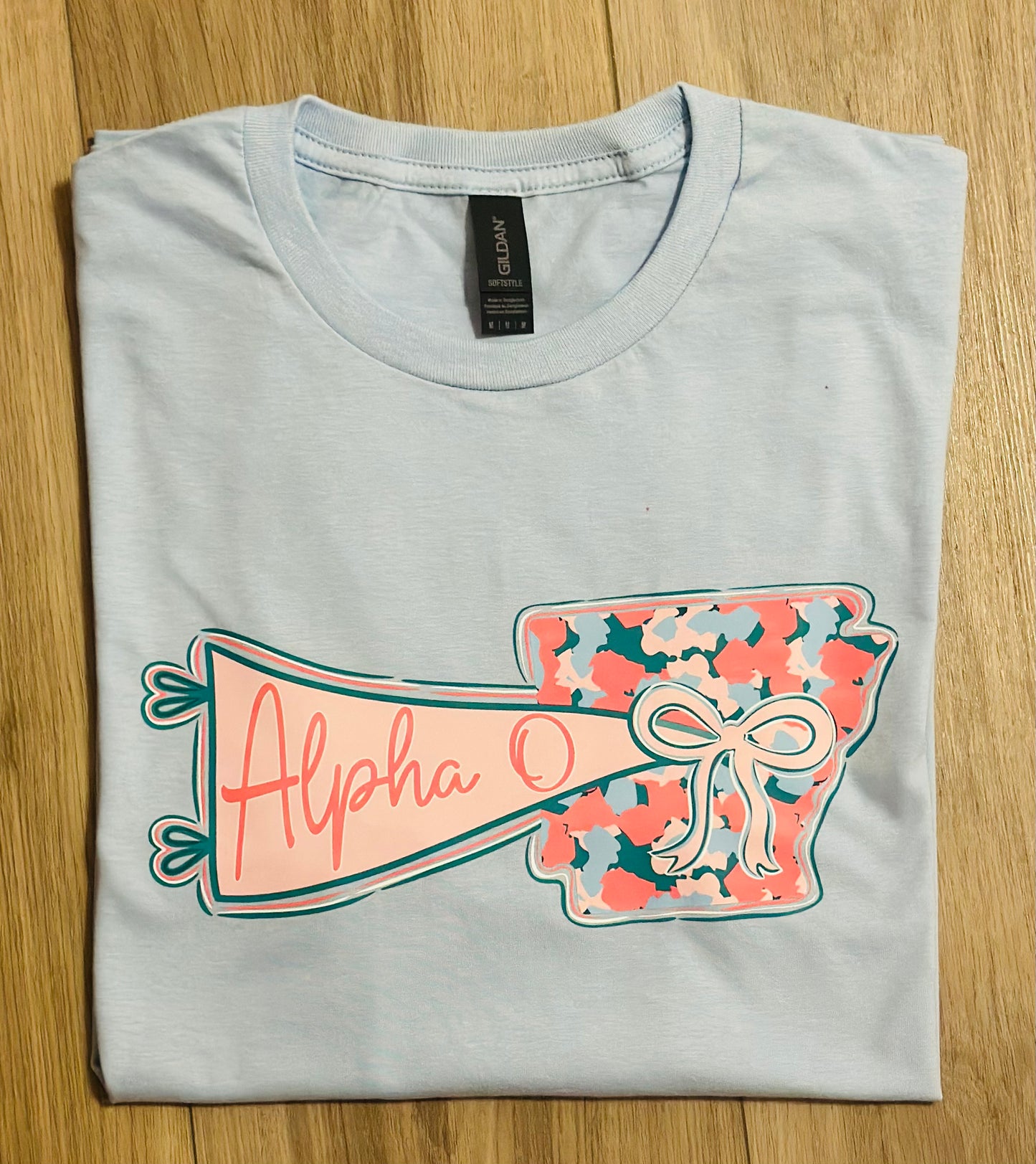 Blue Alpha O Arkansas T shirt