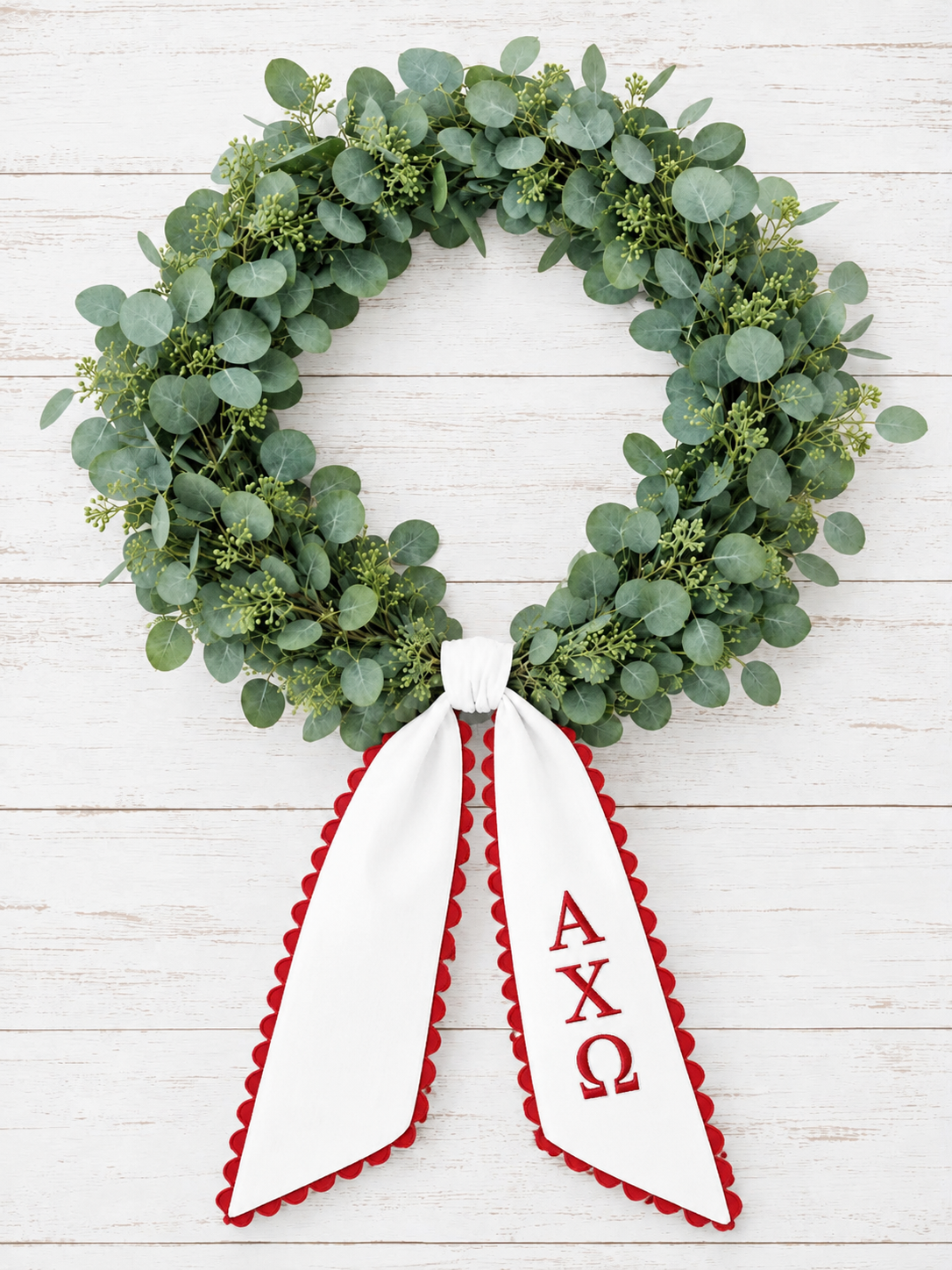 Custom Embroidered Wreath Sash | Personalized Door Wreath Bow