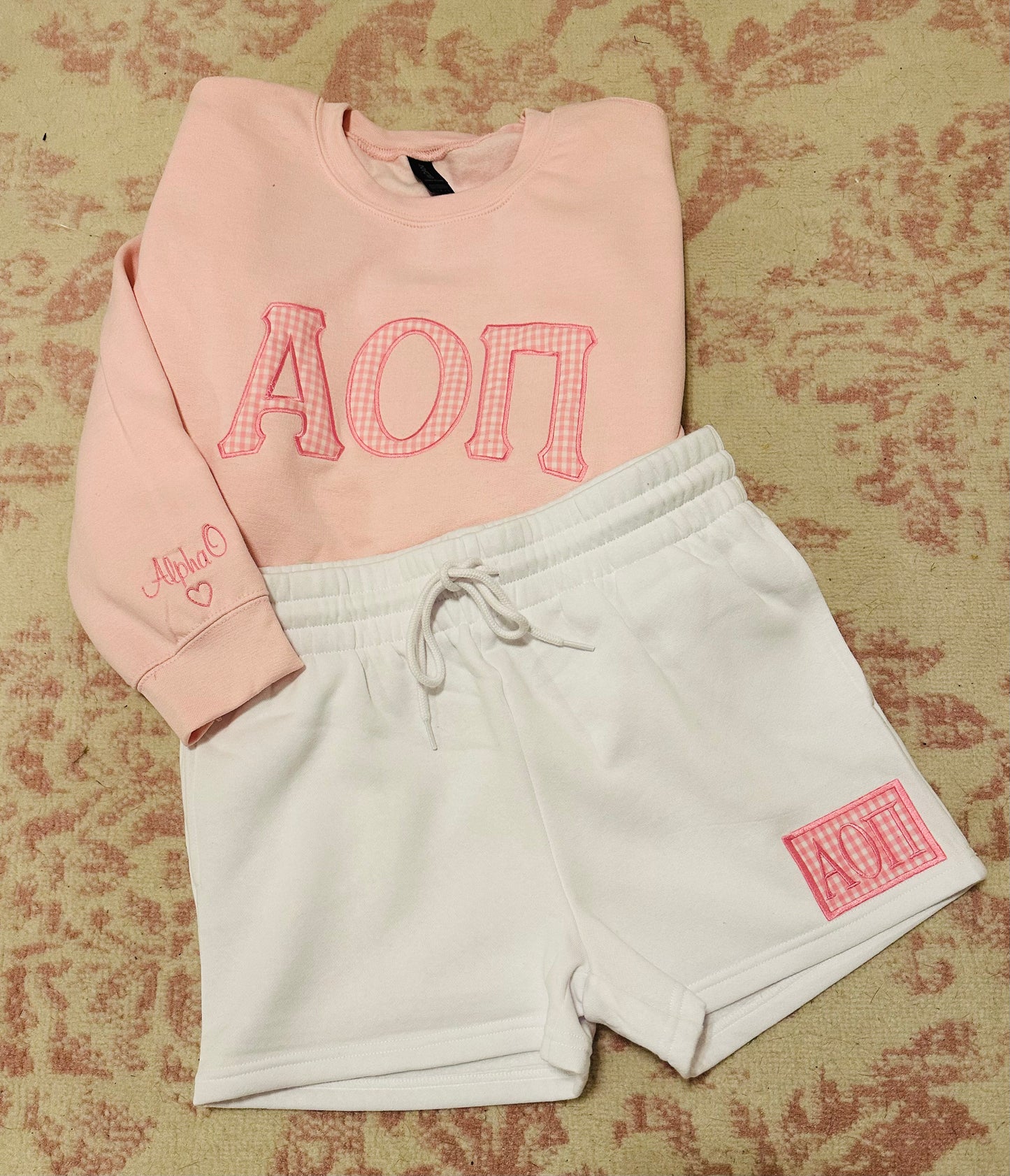 AOII Pink Plaid Sweatshirt
