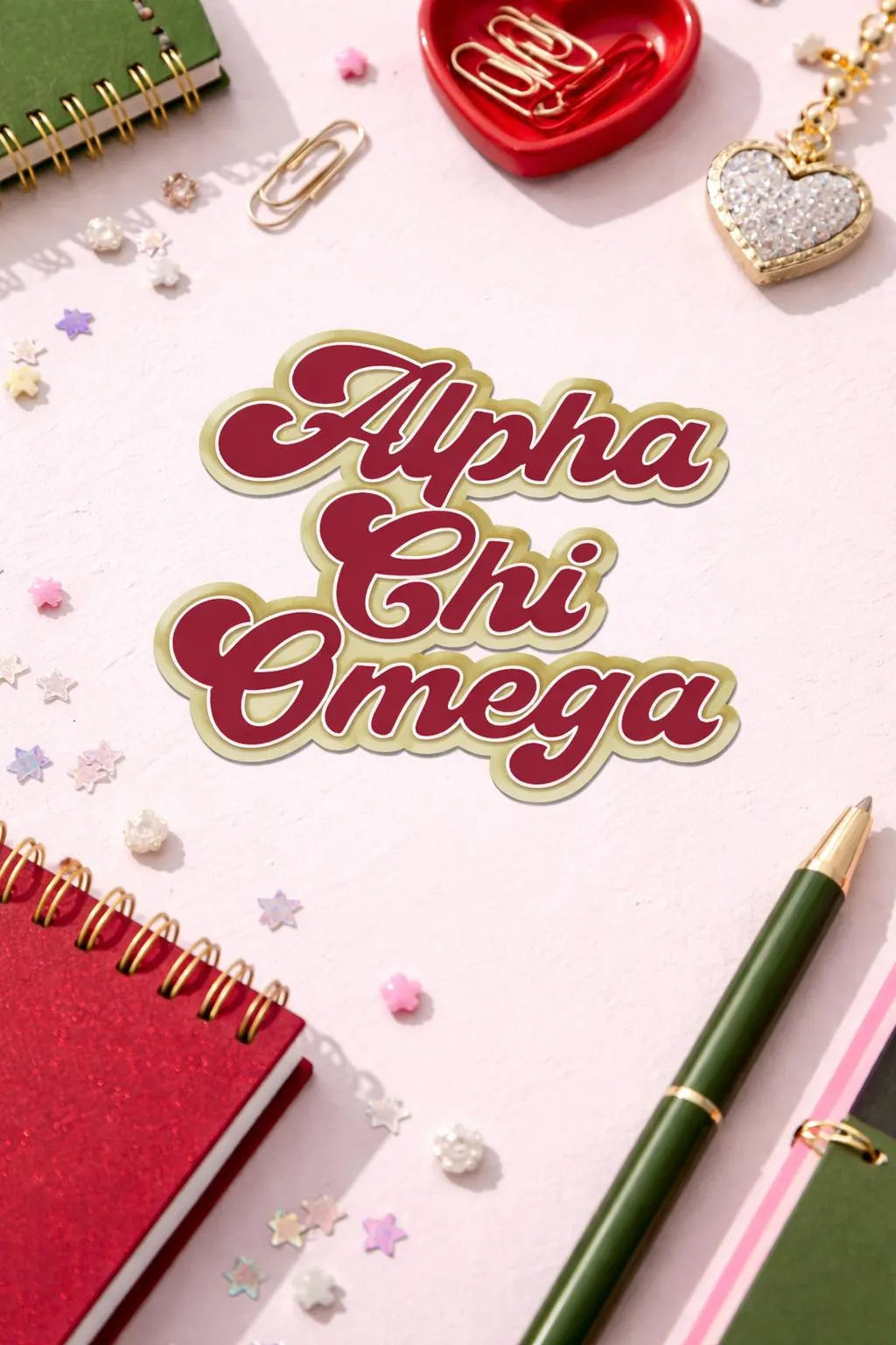 Alpha Chi Omega UV DTF Sticker, AXO Sorority Decal for Water Bottle Laptop Cup, Greek Letter Sticker Bid Day Gift