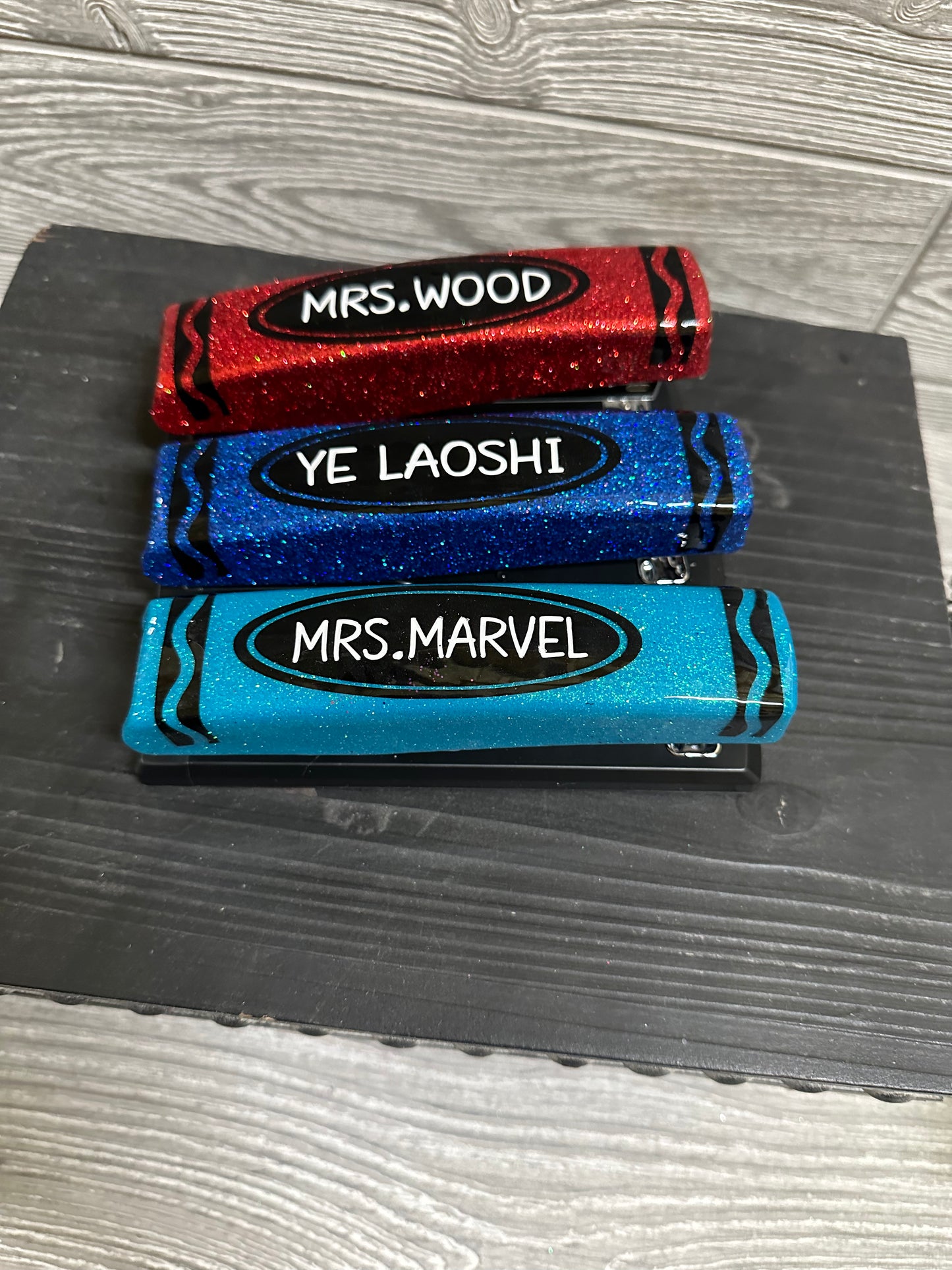 Personalized Glitter epoxy stapler