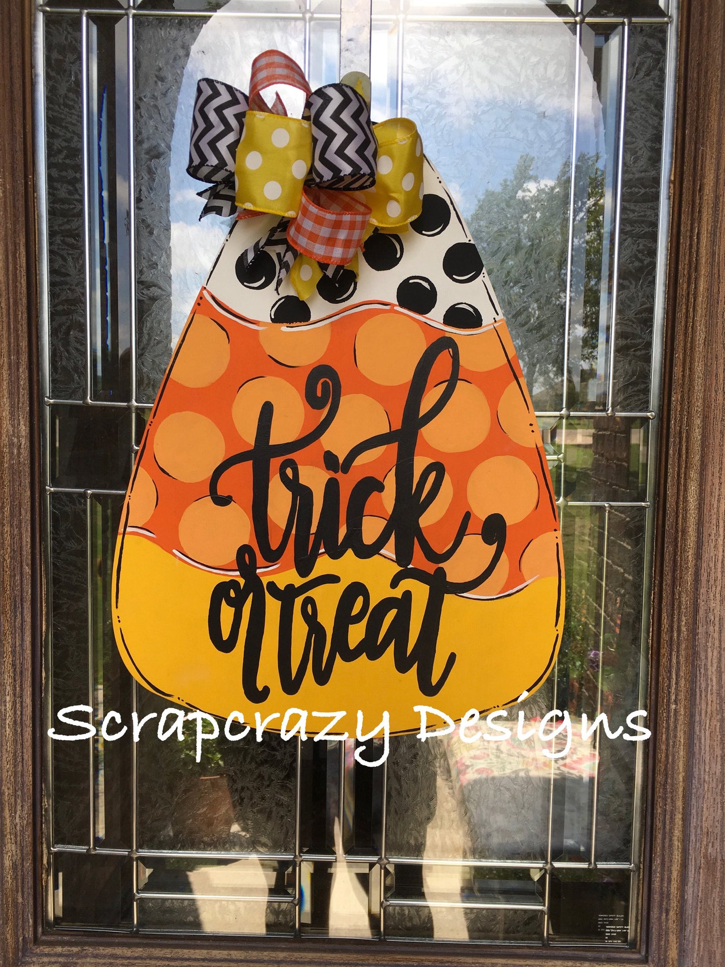 Candy corn, halloween, wood door hanger, halloween door hanger, door hanger, holiday door hanger