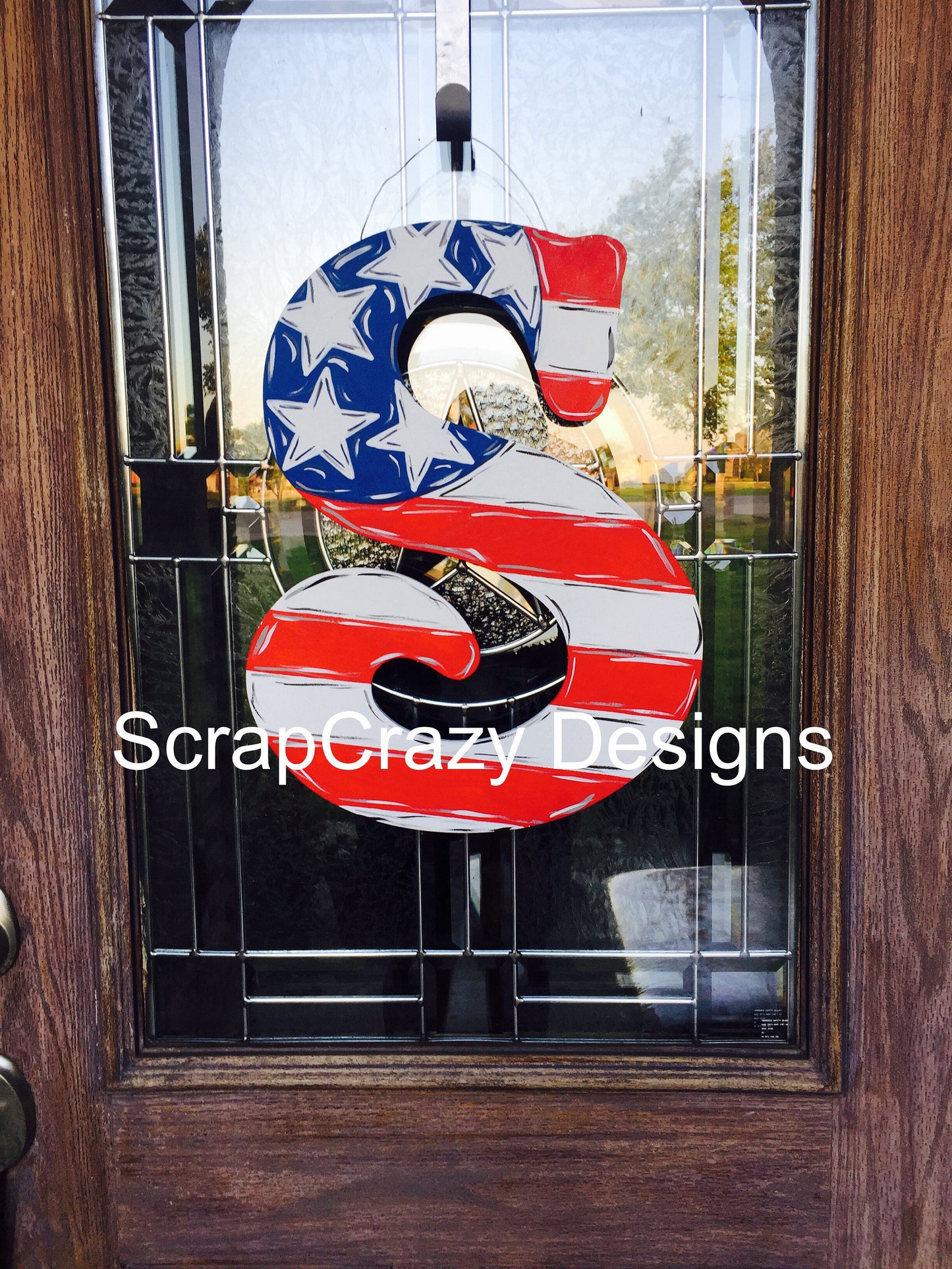 Patriotic Letter Door Hanger, personalized door hanger,july 4th door hanger, military door hanger, american flag