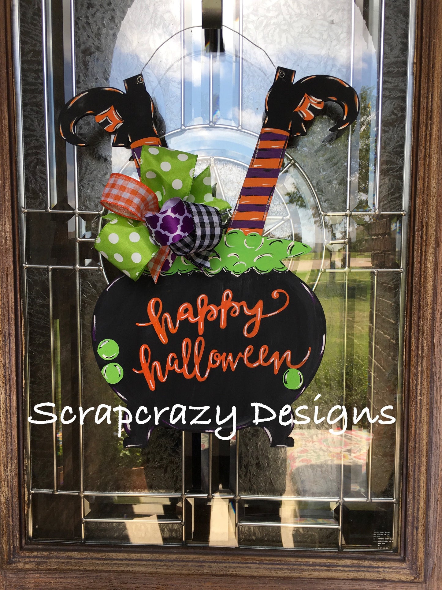 Witch door hanger, halloween door hanger, wood door hanger, door hanger