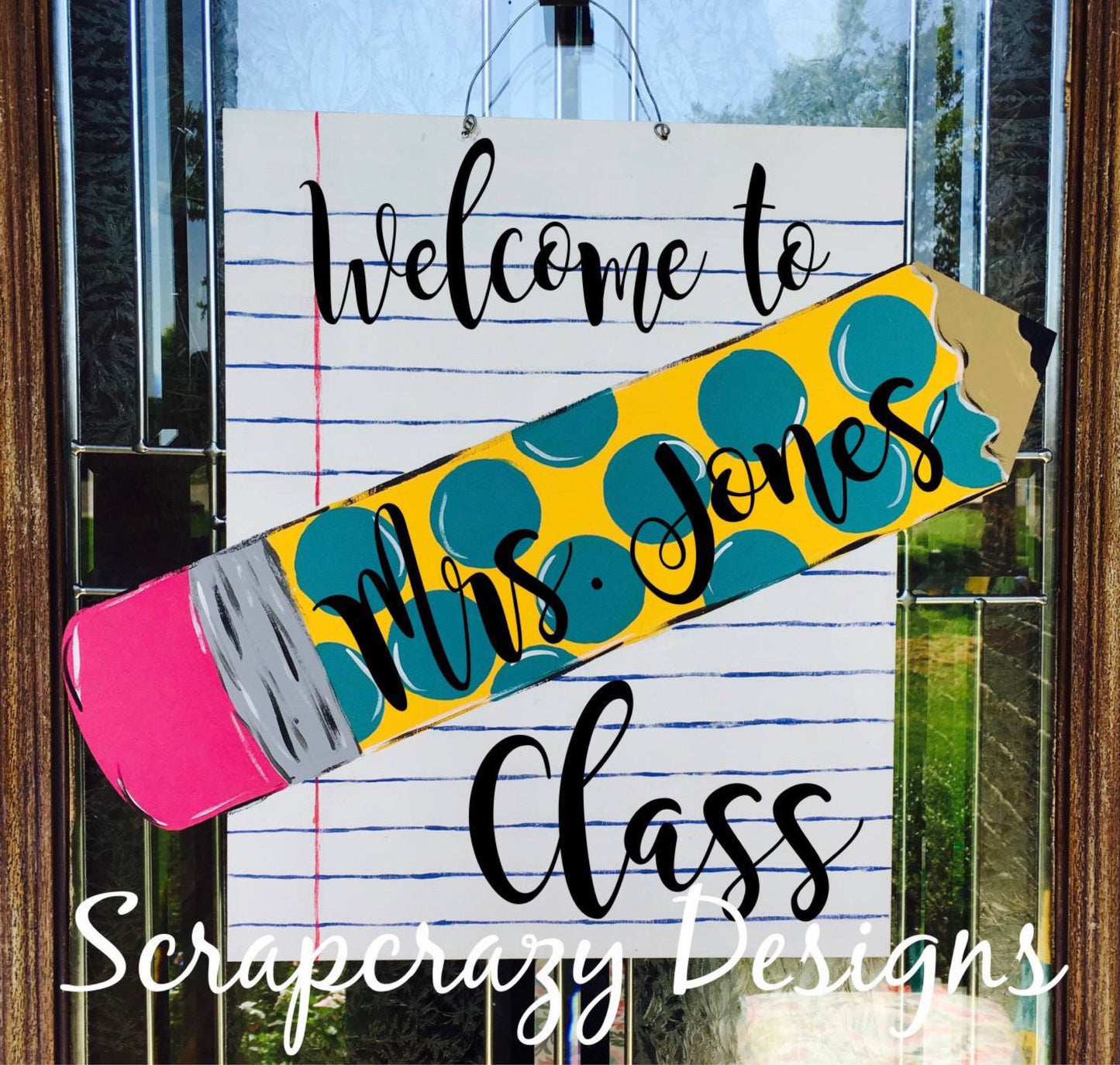 Teacher Door hanger, teacher, teacher gift, classroom decor, school, teacher decor, class decor, pencil paper door hanger