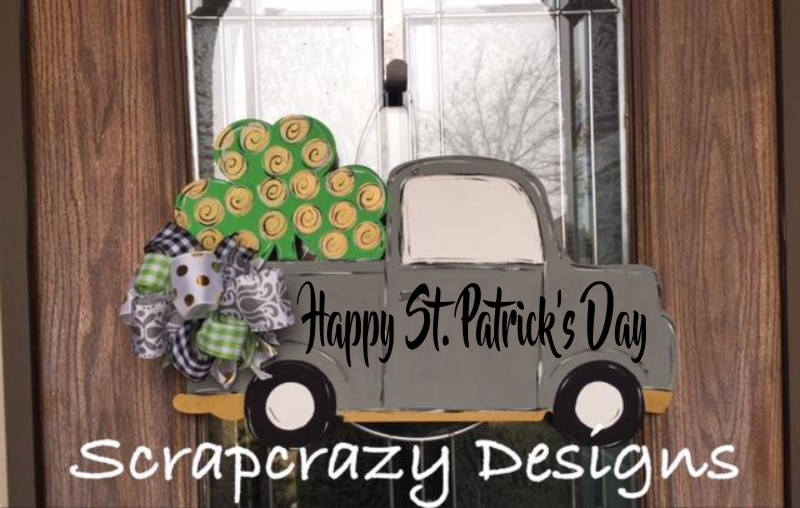 St. Patricks Door Hanger, St. Patricks Decor, St. Patricks, Holiday Decor, Truck, Wood Door Hanger, Door Hanger