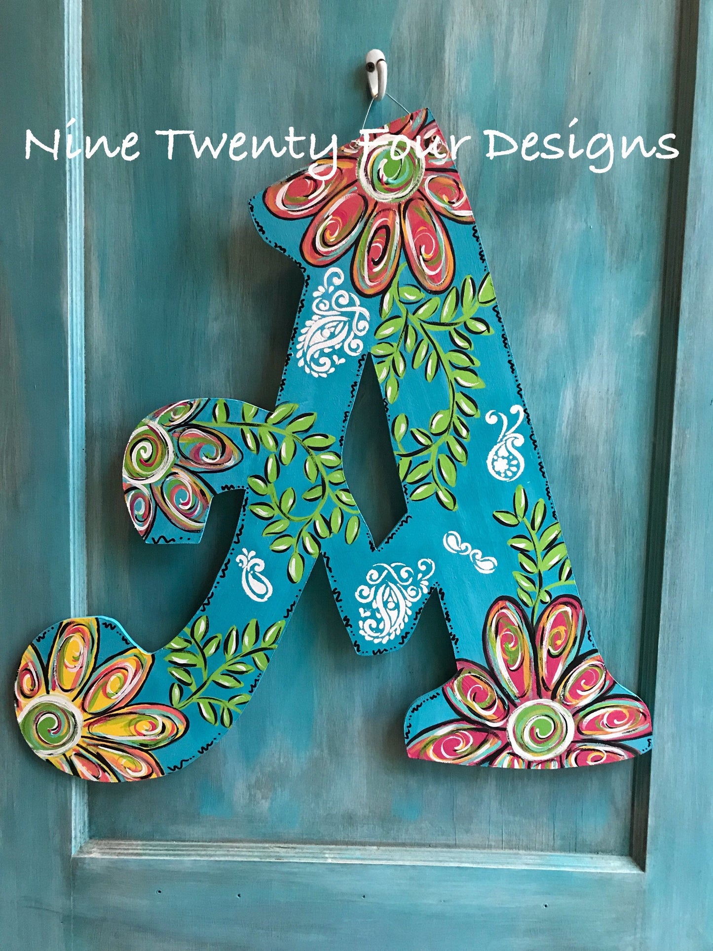 Letter Door Hanger, personalized door hanger, painted letted, hand painted door hanger