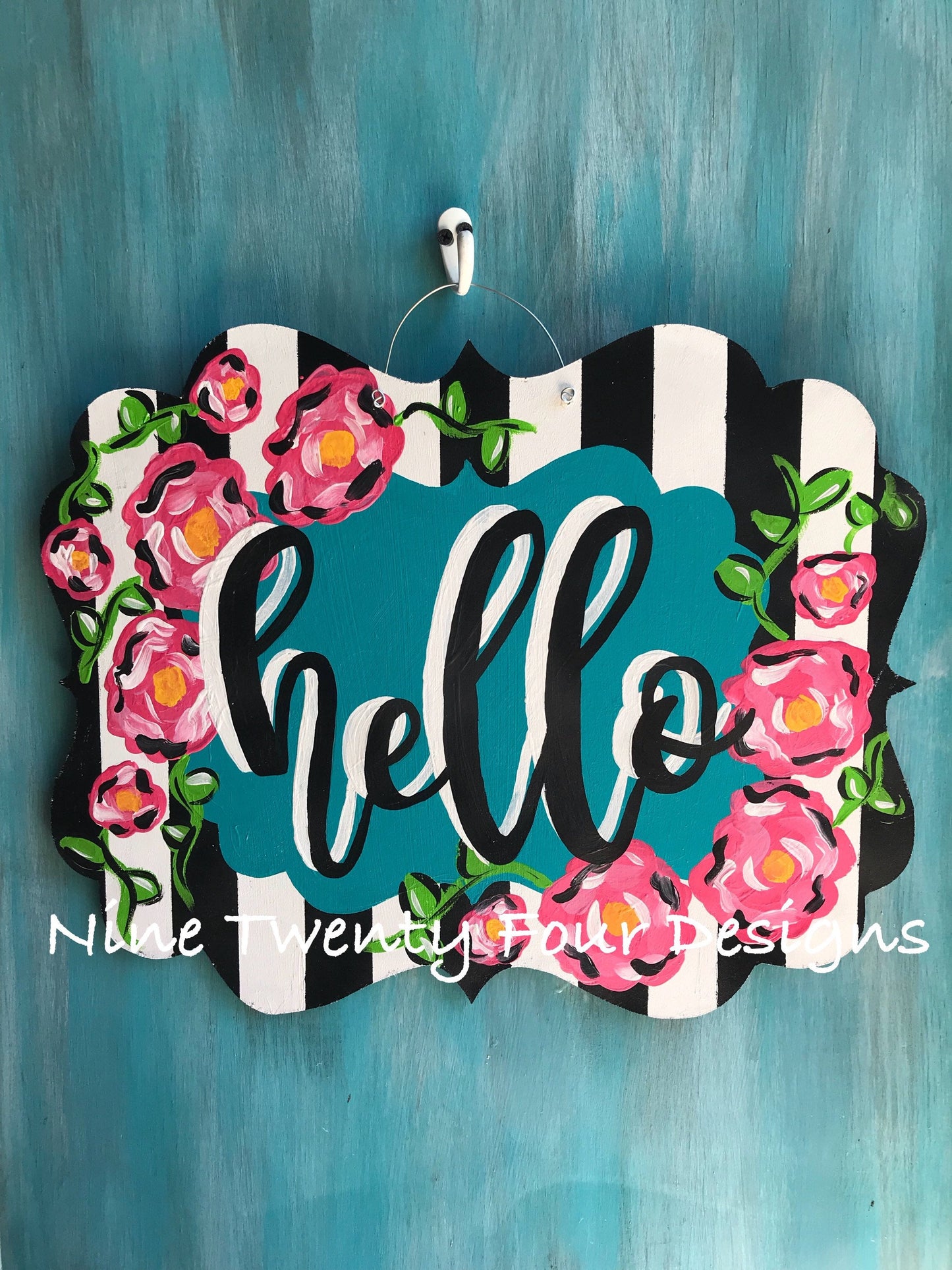 welcome door hanger, hello door decor, housewarming gift, gift, front door decor
