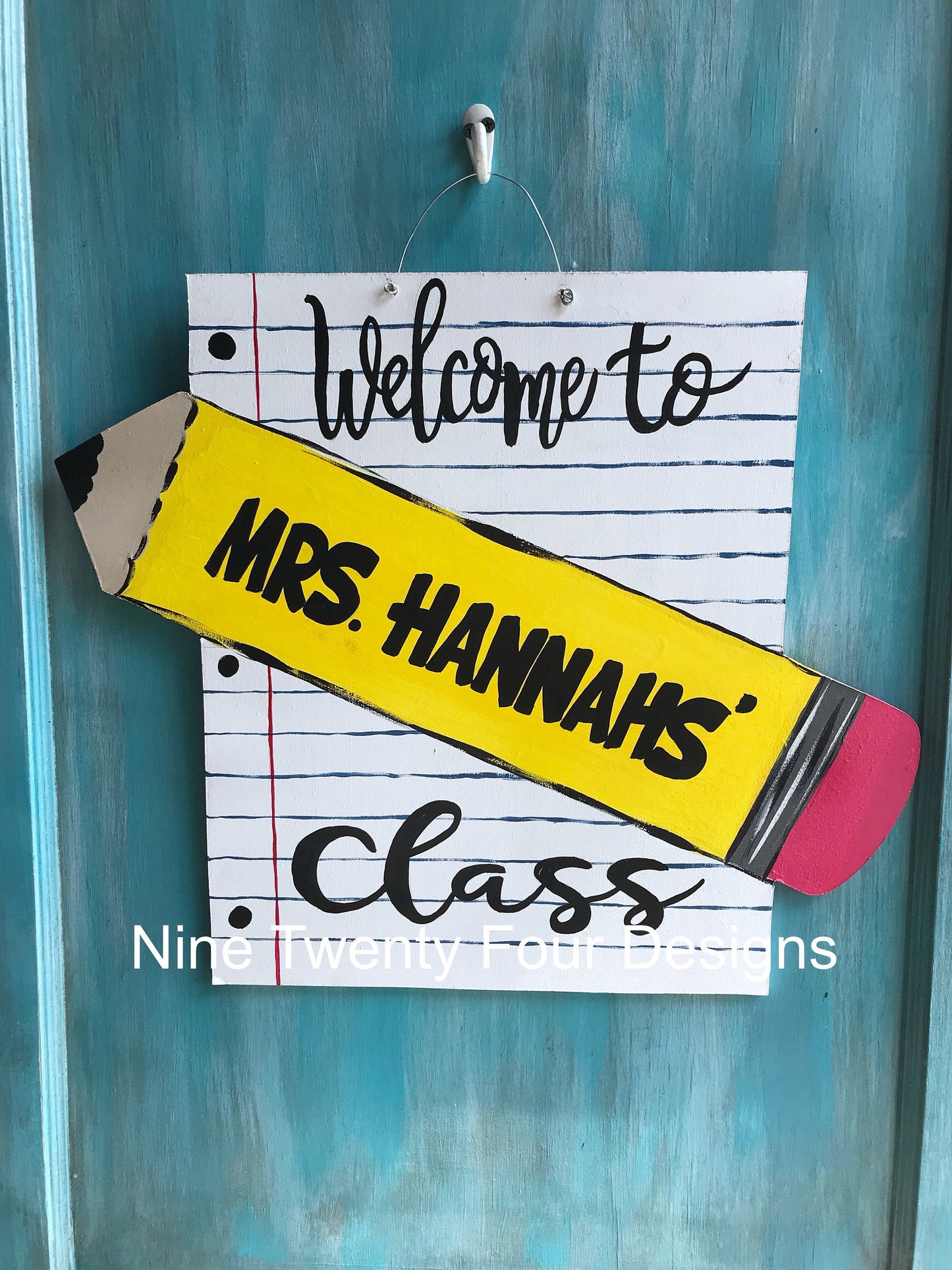 Teacher Door hanger, teacher, teacher gift, classroom decor, school, teacher decor, class decor, pencil paper door hanger