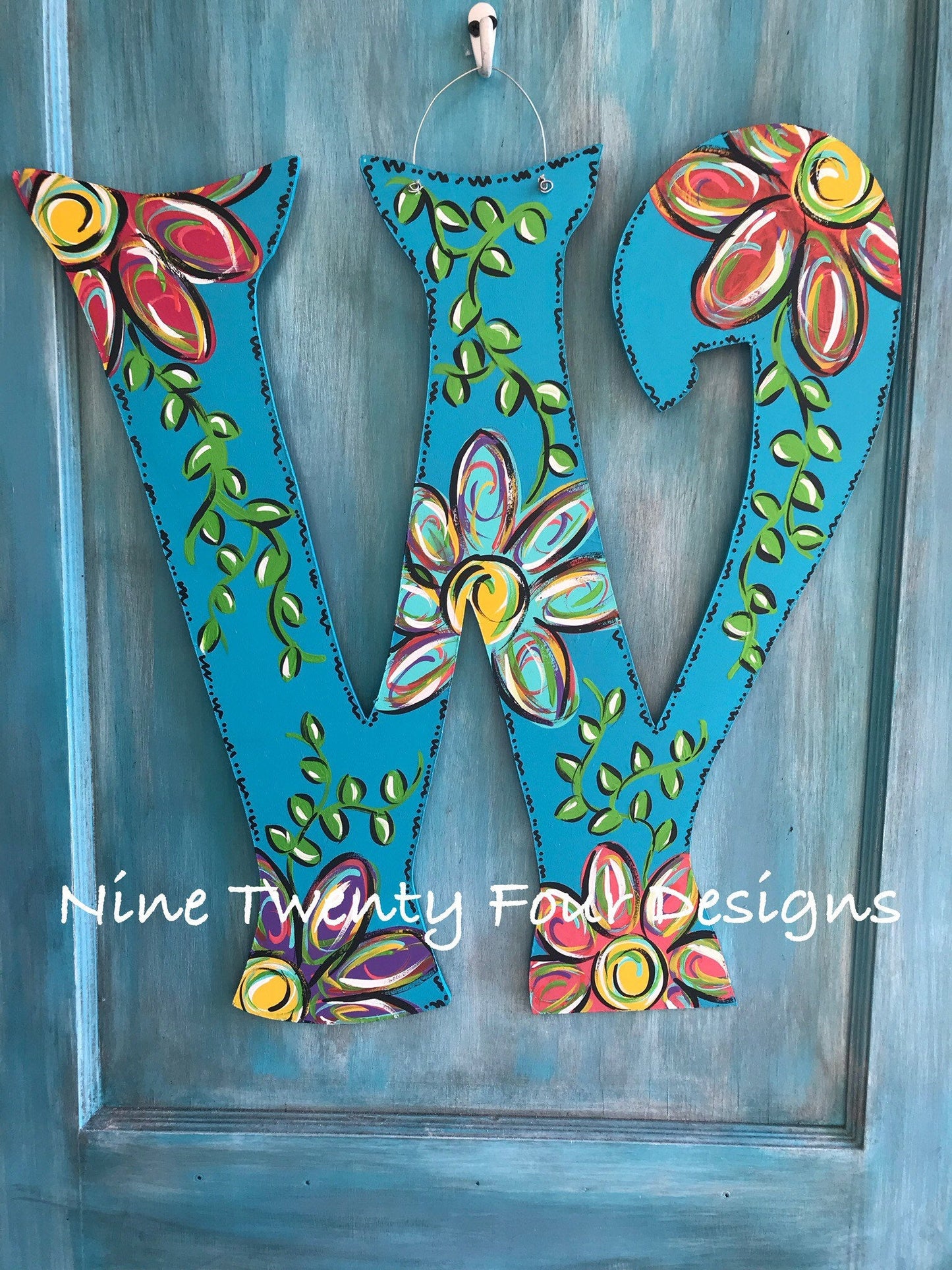 Letter Door Hanger, personalized door hanger, painted letted, hand painted door hanger