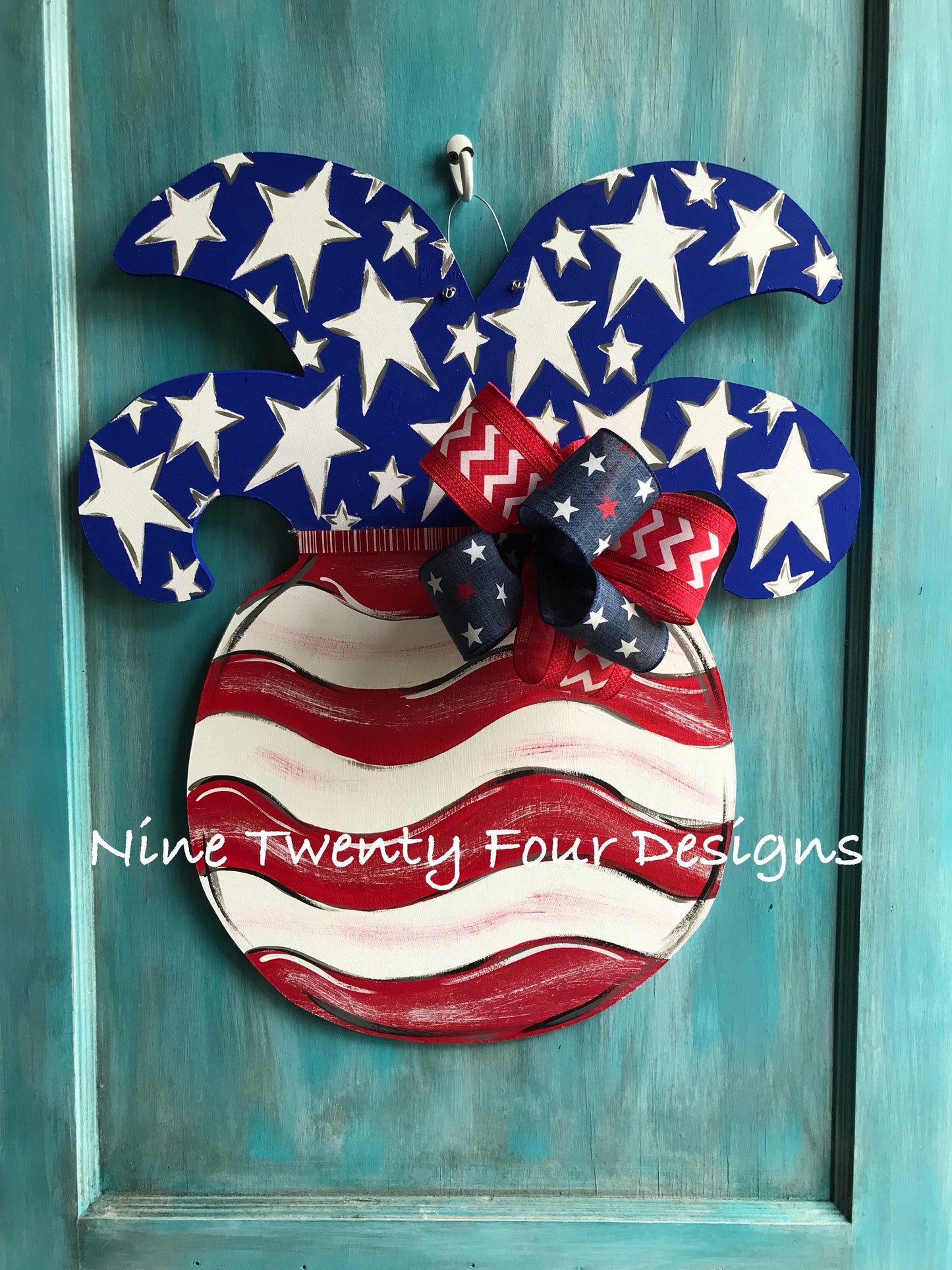 Patriotic Pineapple Door hanger, pineapple, door hanger, patriotic, july 4th, Memorial Day, military, summer door