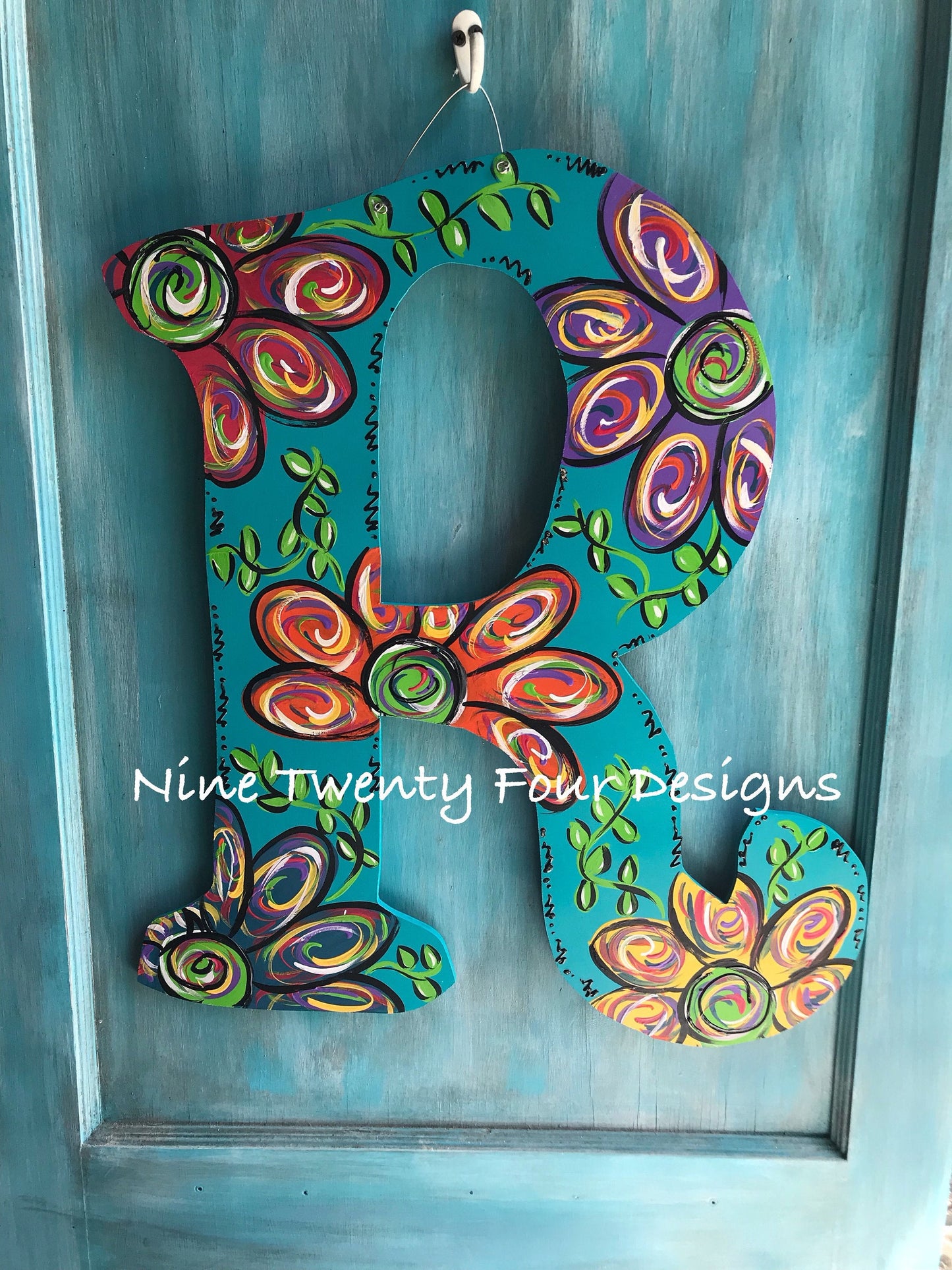 Letter Door Hanger, personalized door hanger, painted letted, hand painted door hanger