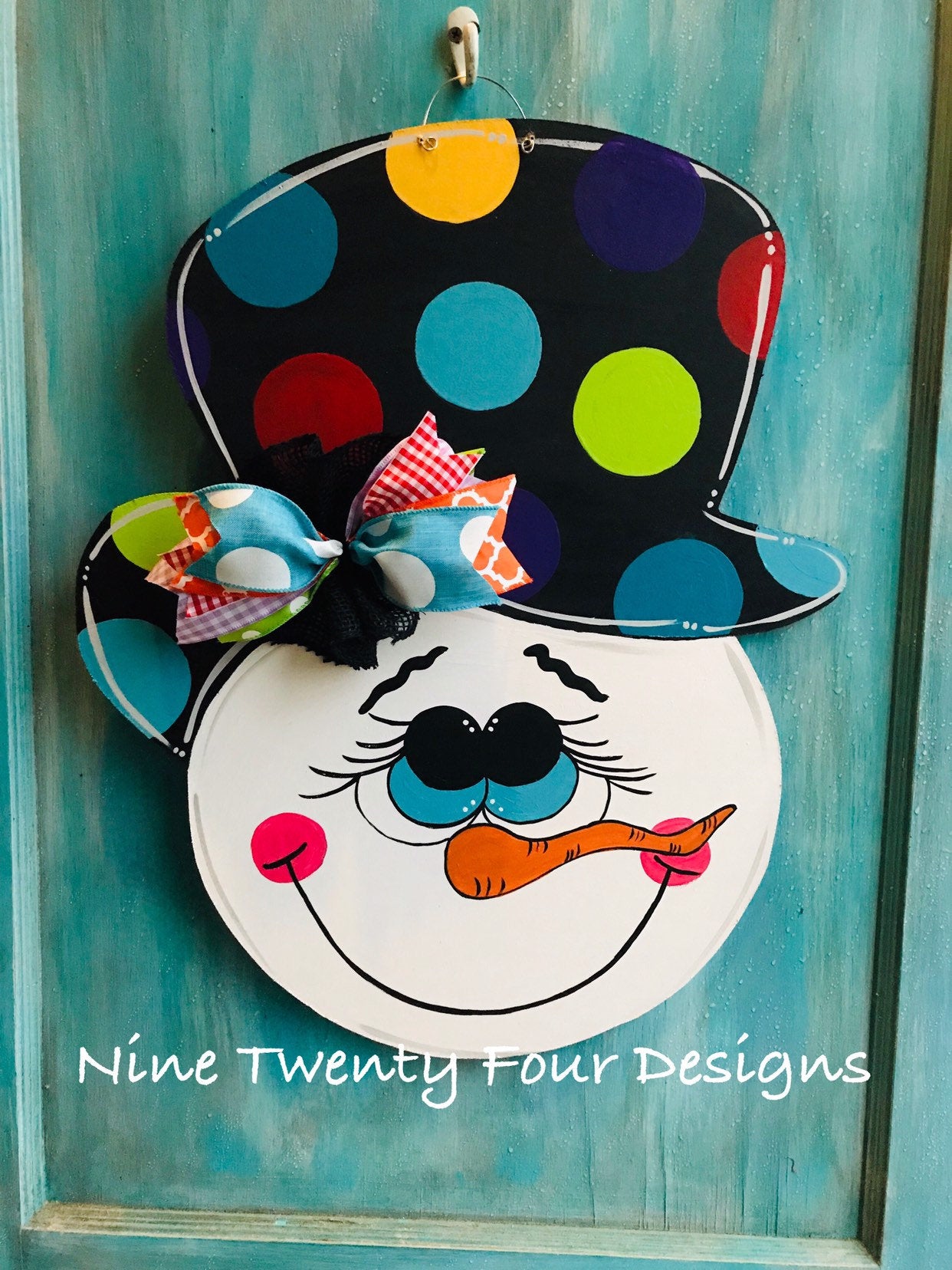 Snowman door hanger, winter door hanger, winter decor, wood door hanger, holiday door hanger, snowman, winter decor