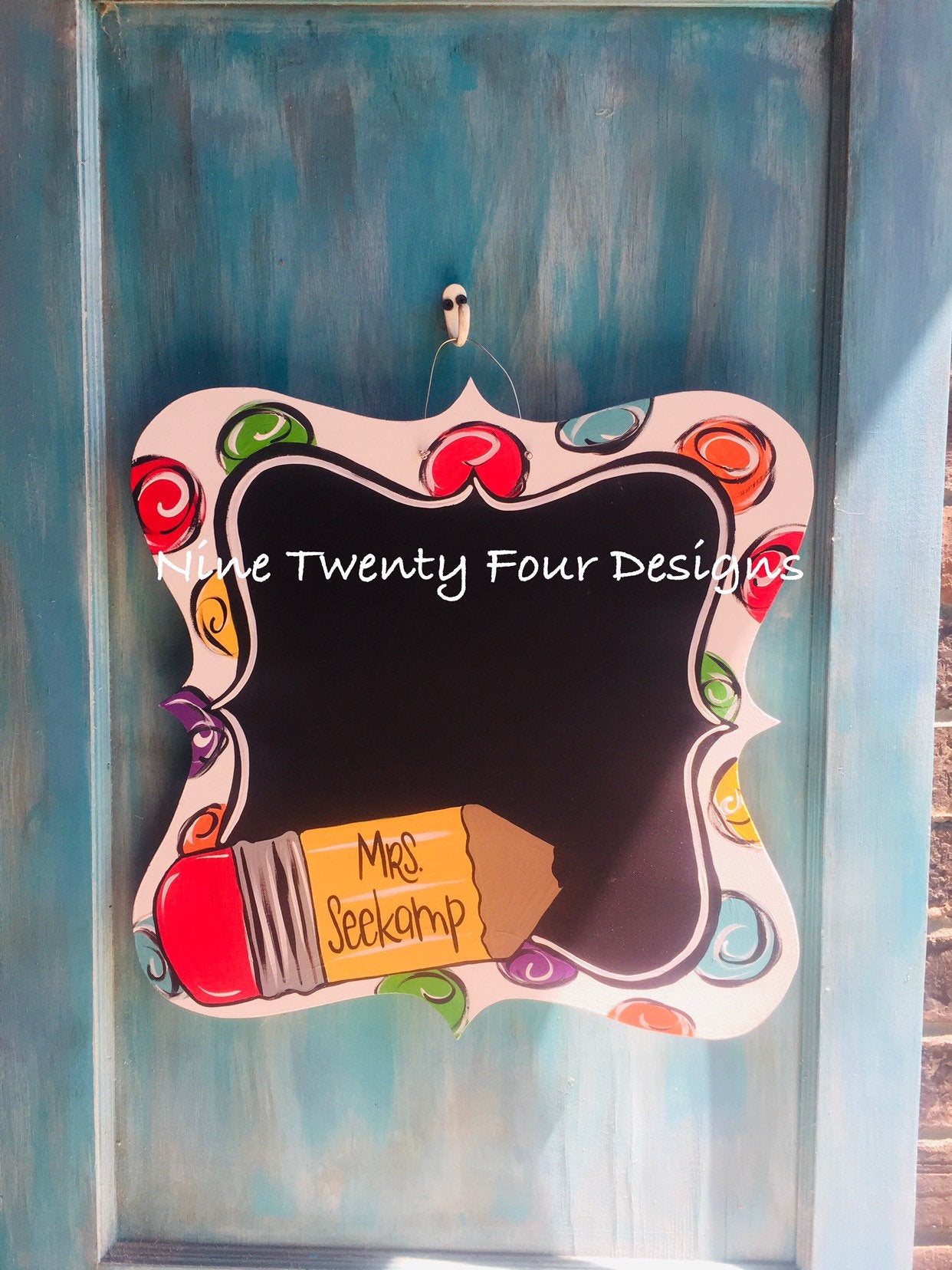 Teacher, teacher door hanger, classroom decor, chalkboard, teacher decor, teacher classroom, classroom, wood door hanger