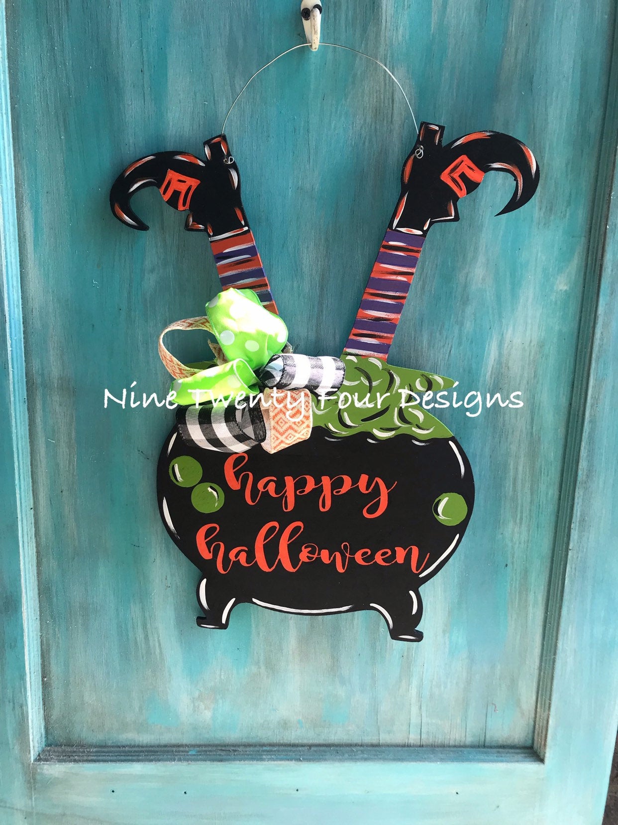 Witch door hanger, halloween door hanger, wood door hanger, door hanger