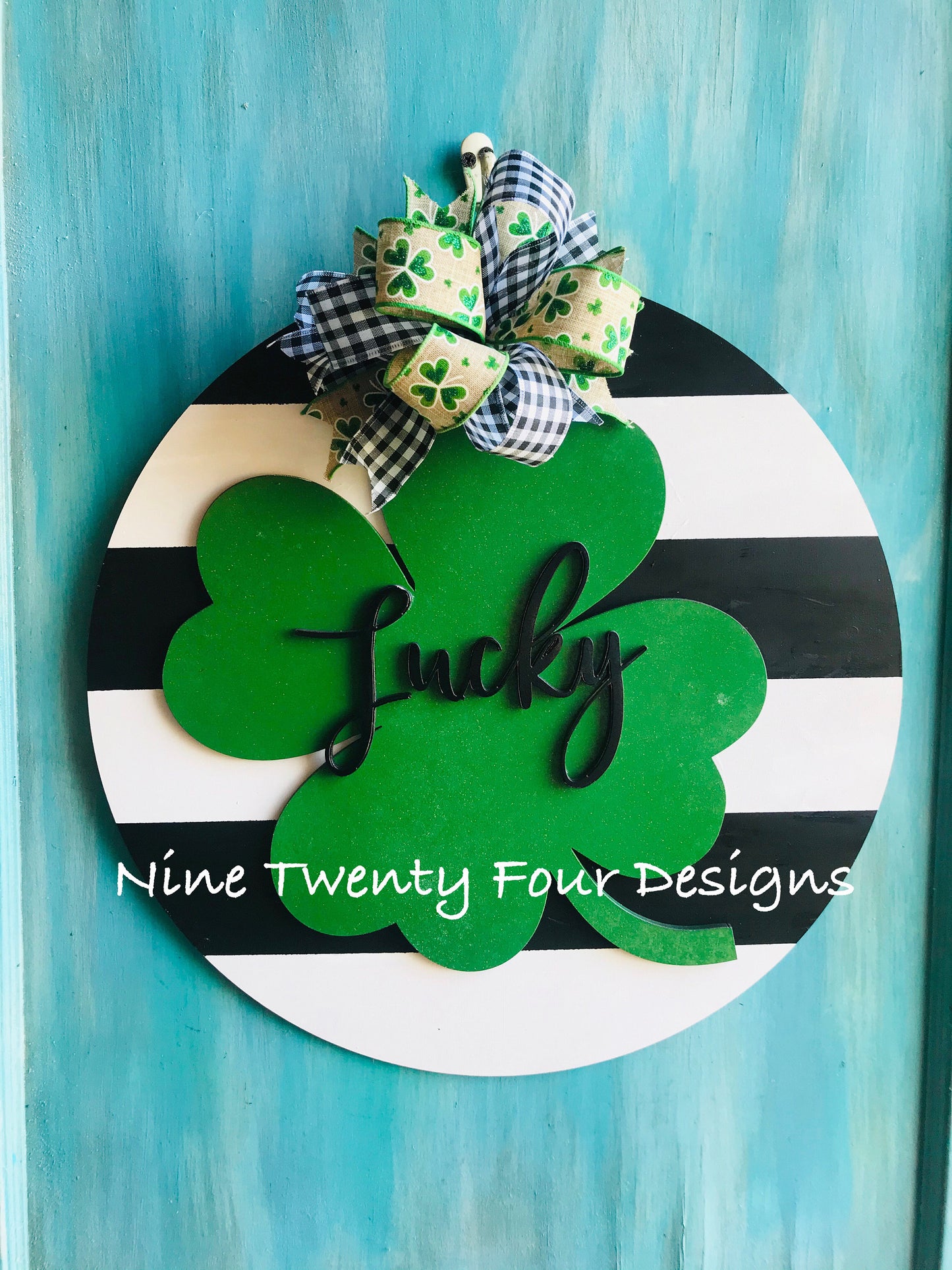3D St. Patricks Door Hanger, St. Patricks Decor, St. Patricks, Holiday Decor, Clover, Wood Door Hanger, Door Hanger