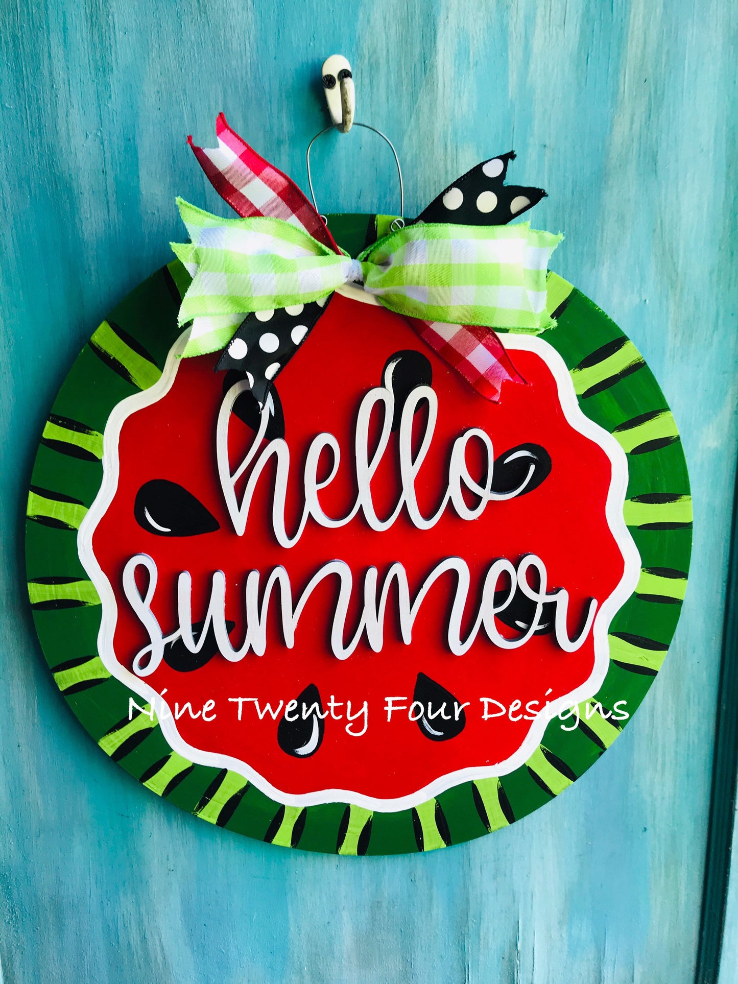 Watermelon door hanger, watermelon, door hanger, wood door hanger, summer door hanger