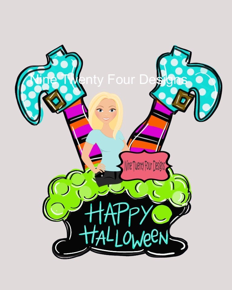 Template,door hanger, halloween template, pdf template, witch template