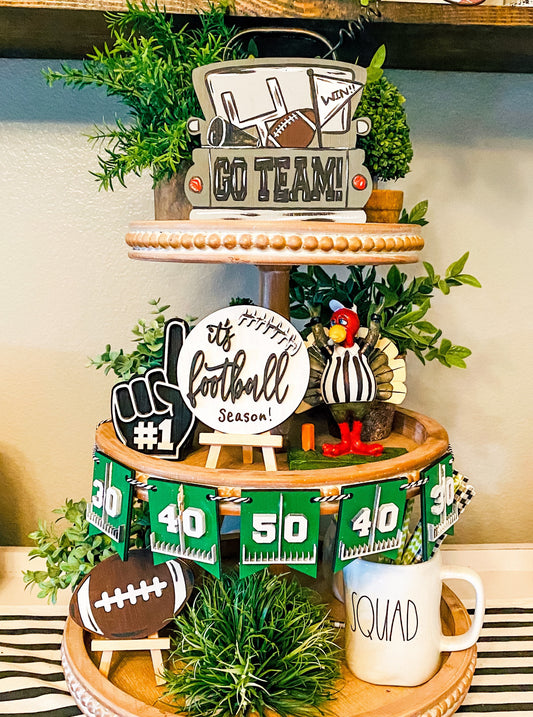 DIY Football tiered tray decor, Paint yourself kit