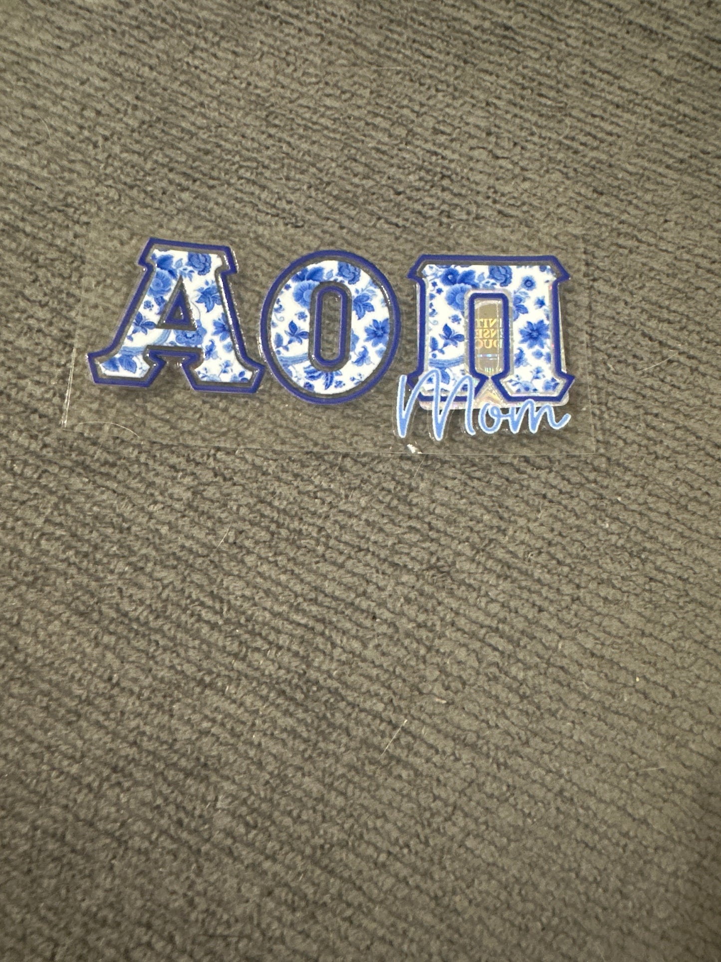 AOII mom Blue UV DTF sticker