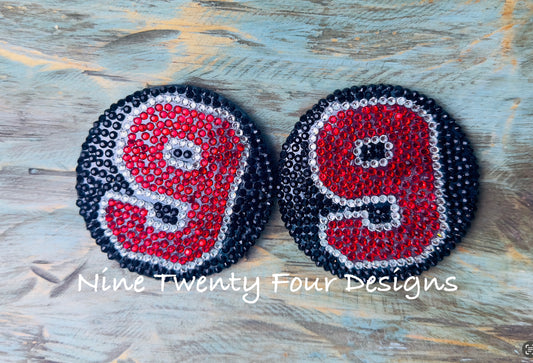 Full Rhinestone Game-day Number button