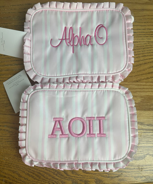 AOII everything bag Pink stripe
