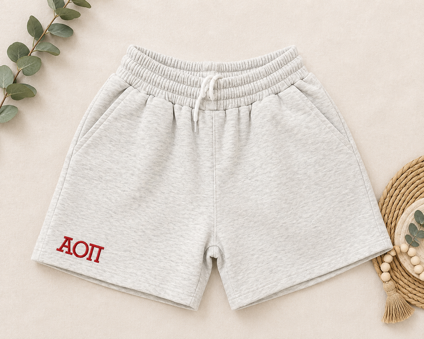 AOII Embroidered Fleece Shorts