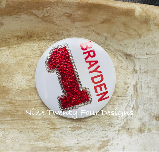 Rhinestone Game-day Number button