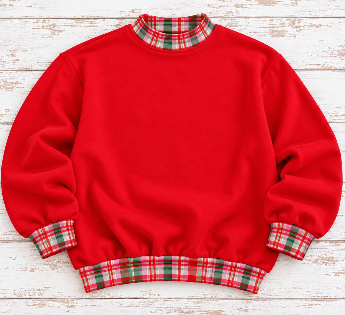 Pre-Order Adult Christmas plaid mockneck