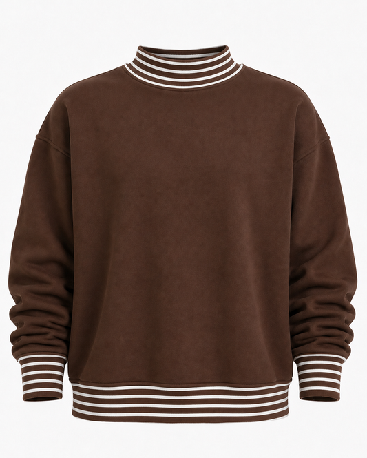 Pre-Order Brown Stripe MockNeck