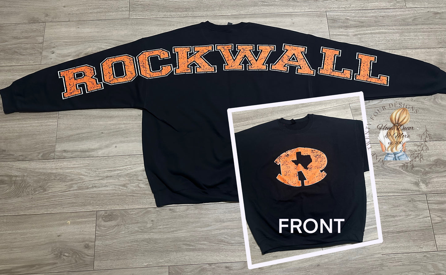 Custom School Spirit Sweatshirt, Unisex Cotton Fleece Team Apparel with Sleeve Name, Personalized Town or Team Game Day Wear