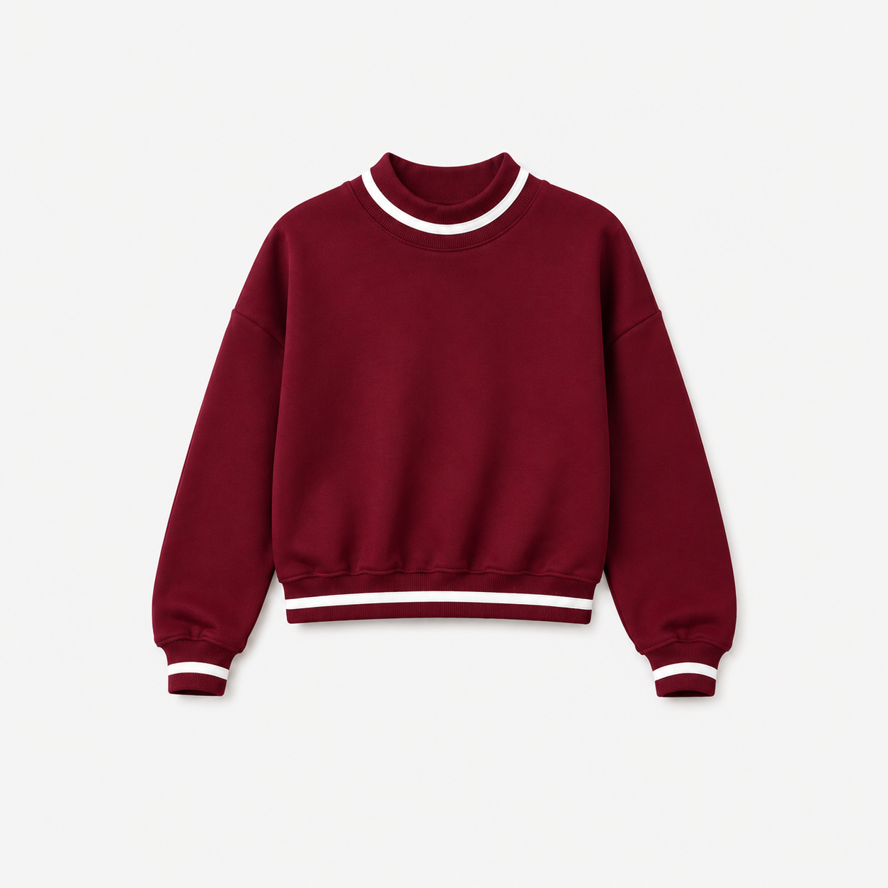 Pre-order Maroon/white stripe Mockneck