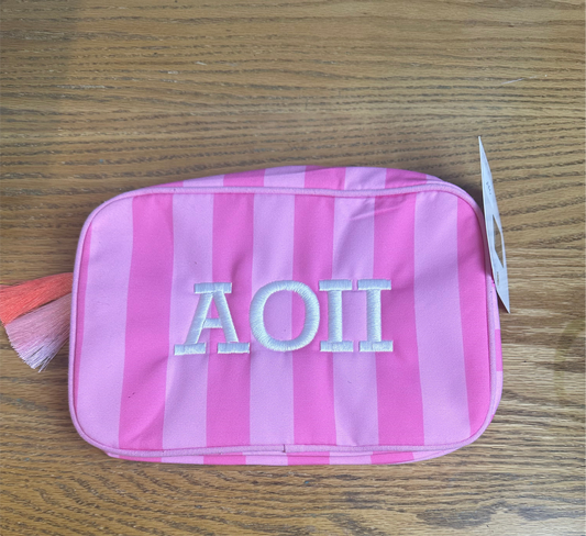 AOII everything bag Pink stripe