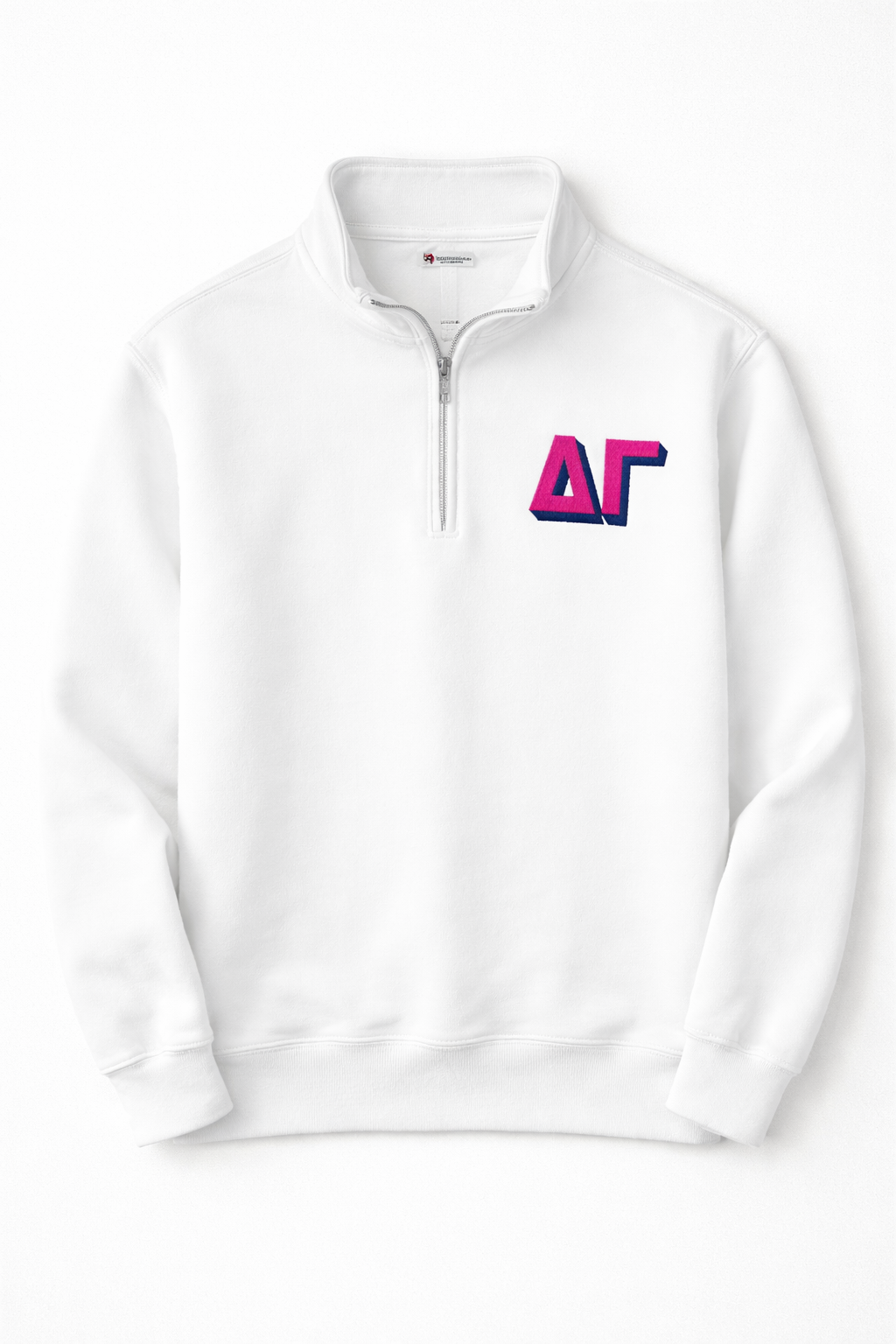 Officially Licensed Delta Gamma Quarter Zip, Embroidered DG Sorority Pullover, Cotton Blend Greek Sweatshirt