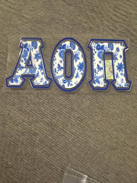 Large AOII Blue UV DTF sticker