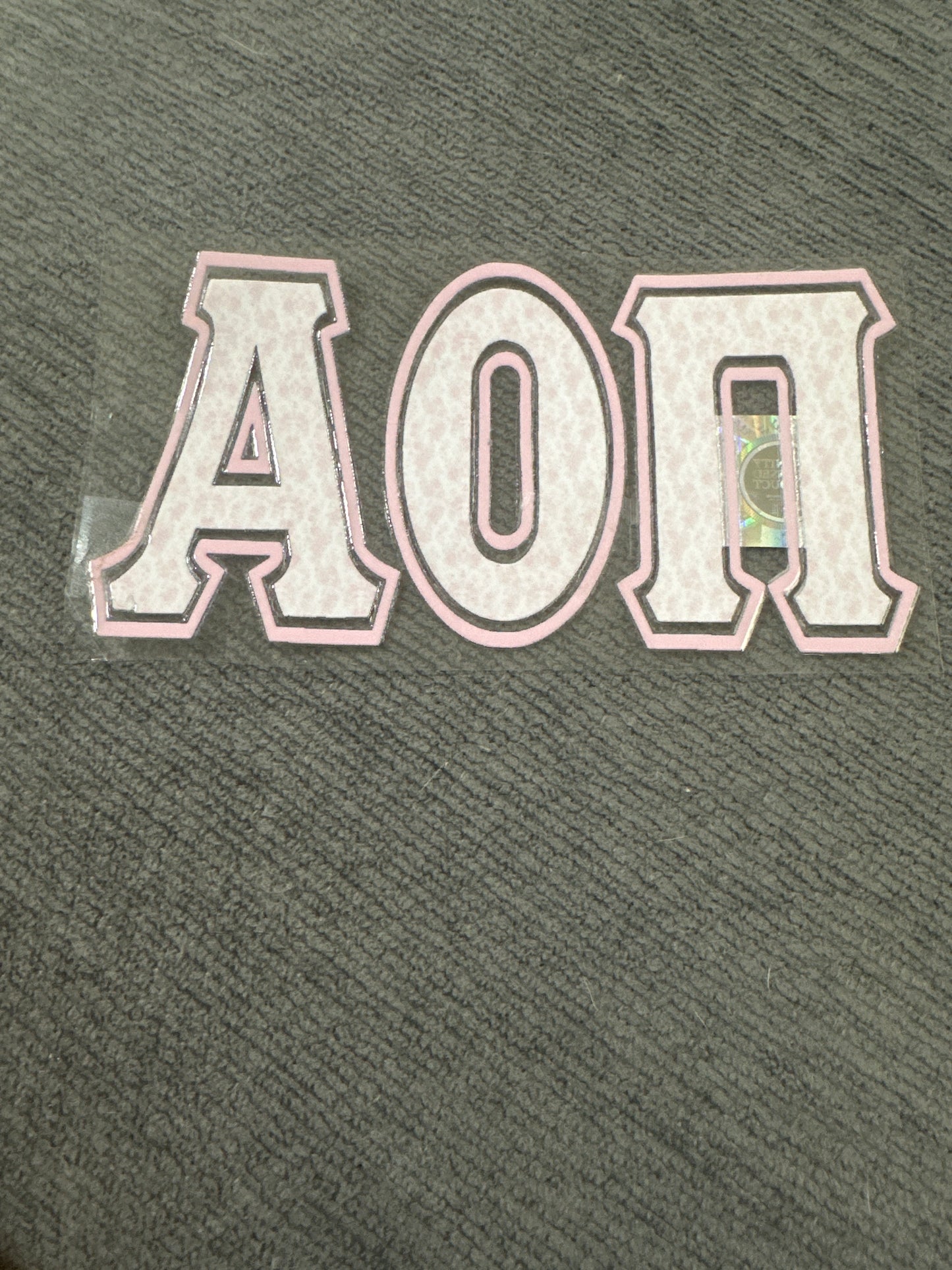 Large AOII Pink floral UV DTF sticker