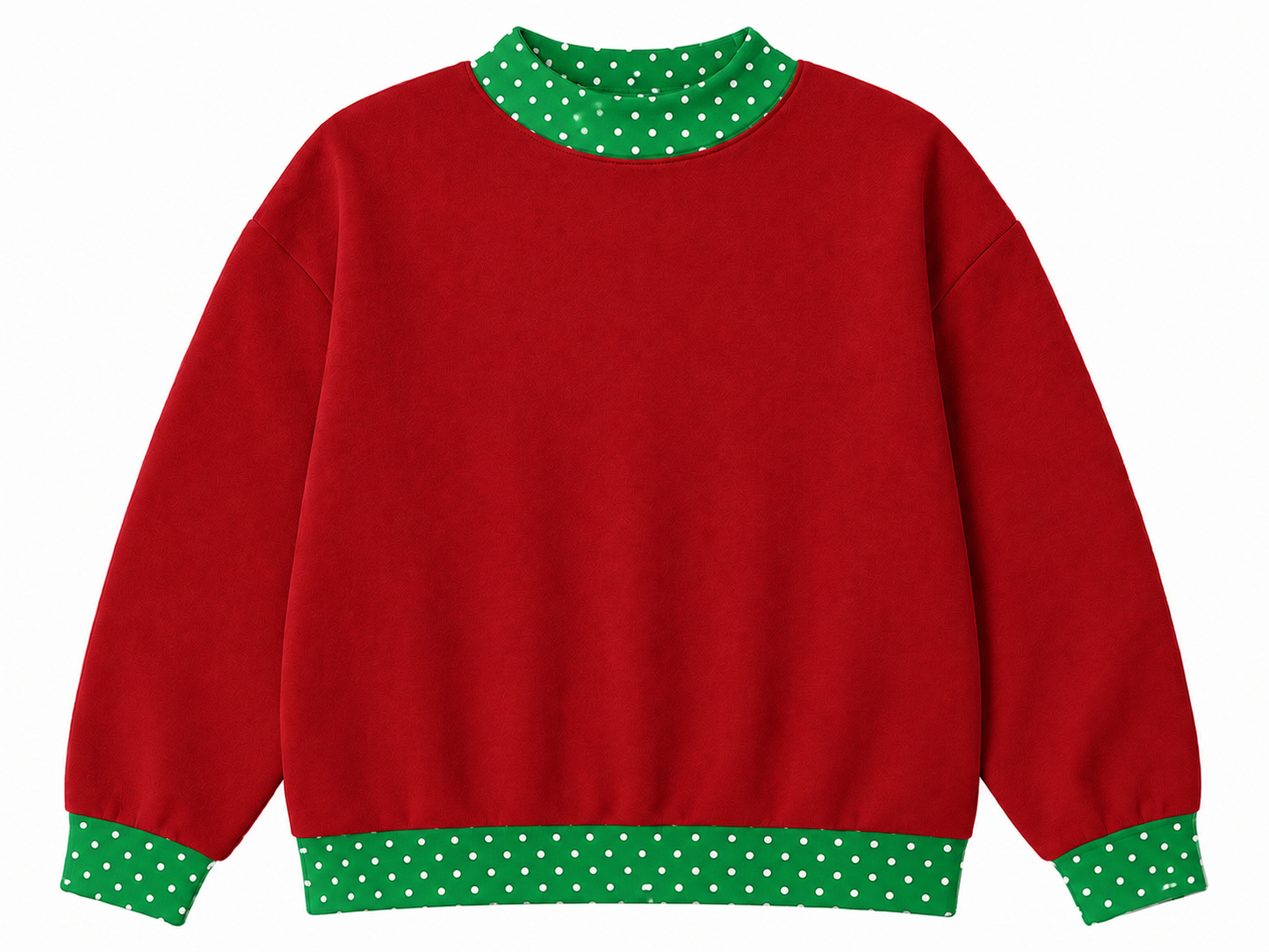 Pre-Order red/green polka dot Mockneck Sweatshirt