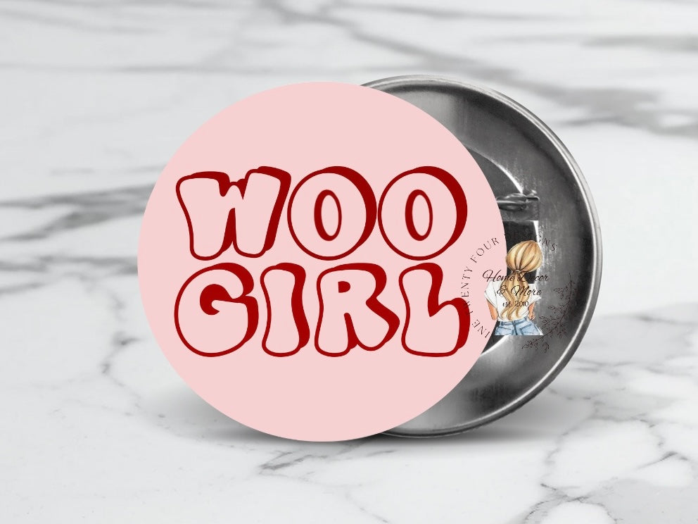 Wooo Girl Game day button