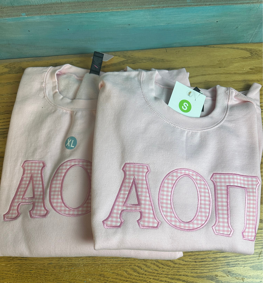 Pink AOII embroidered sweatshirt