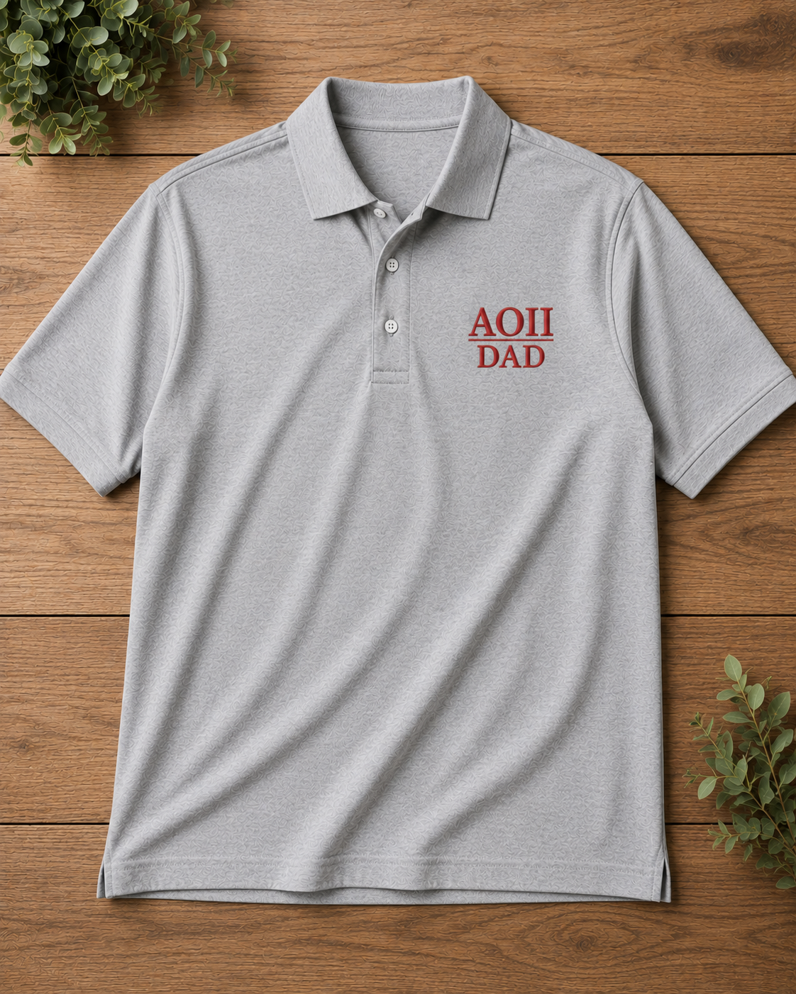 Alpha Omicron Pi Dad Embroidered Polo | AOII Dad Polo