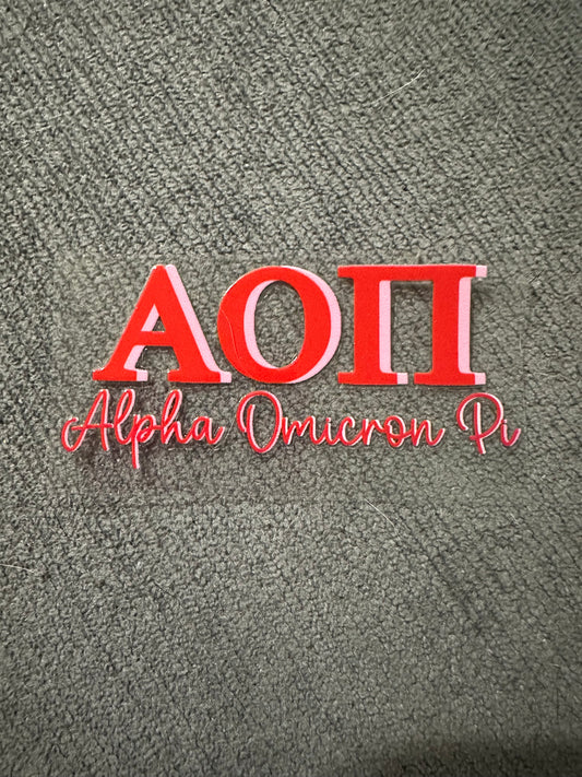 AOII Alpha Omicron Pi  UV DTF sticker