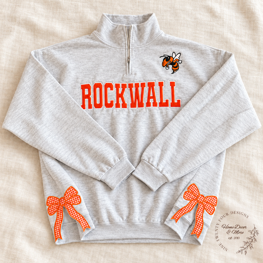 Spirit Quarter Zip with Gingham Bows or without bows